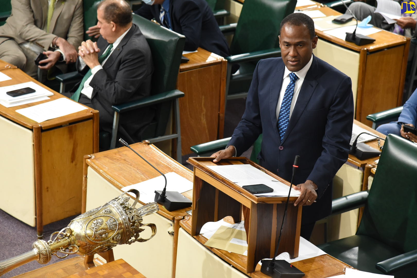 Minister of Finance and the Public Service, Dr. the Hon. Nigel Clarke, addresses the House of Representatives on Tuesday (June 21).