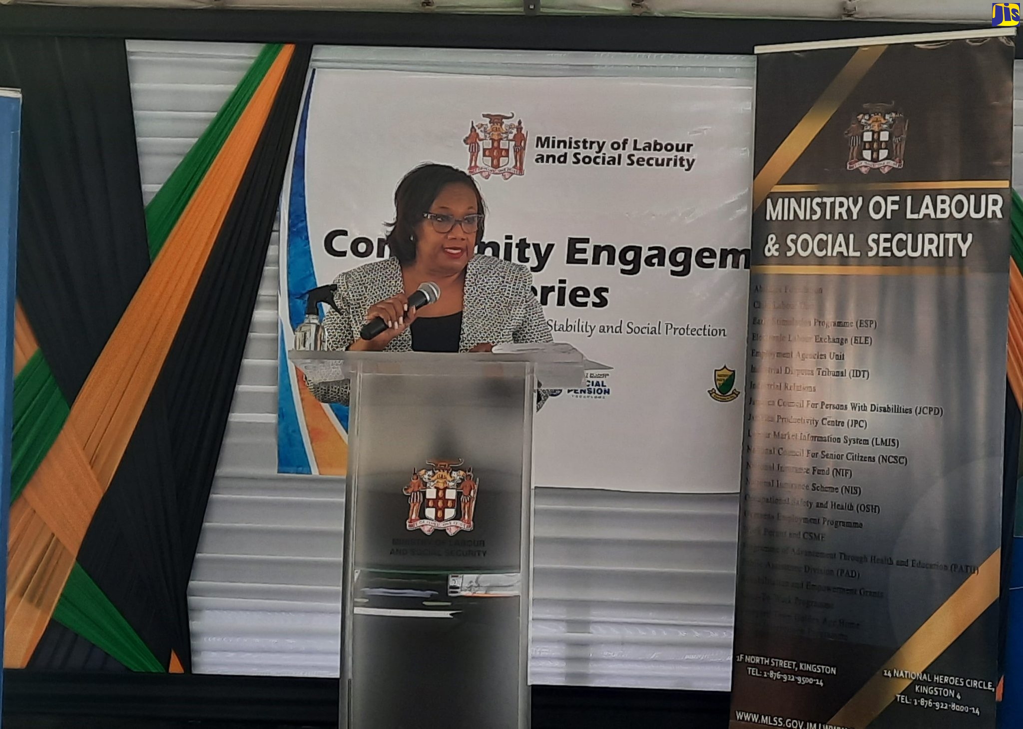 Chief Technical Director with responsibility for Social Security in the Ministry of Labour and Social Security, Audrey Deer-Williams, addresses the launch of the Ministry’s Community Engagement Series (CES) at the St. John’s Methodist Church in Montego Bay, St. James, on Wednesday (June 22).
