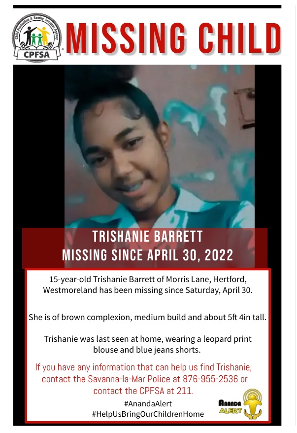 Ananda Alert Activated For Missing Teen, Trishanie Barrett