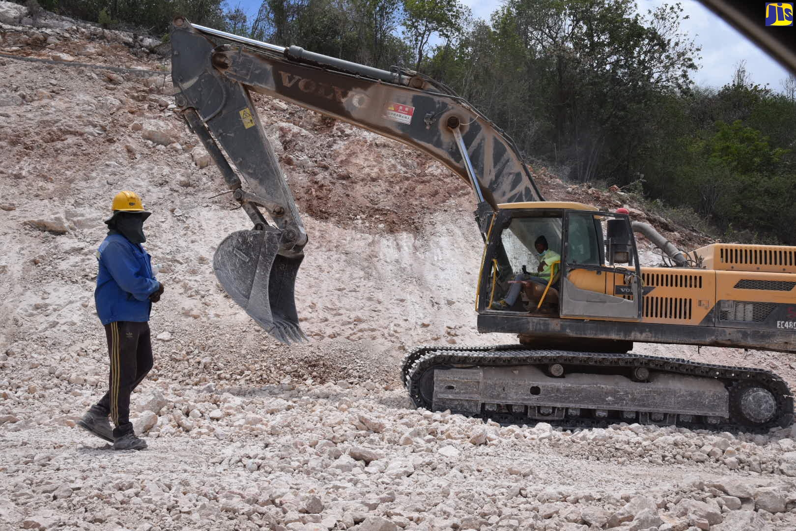 Work in progress along a section of the Southern Coastal Highway Improvement Project.