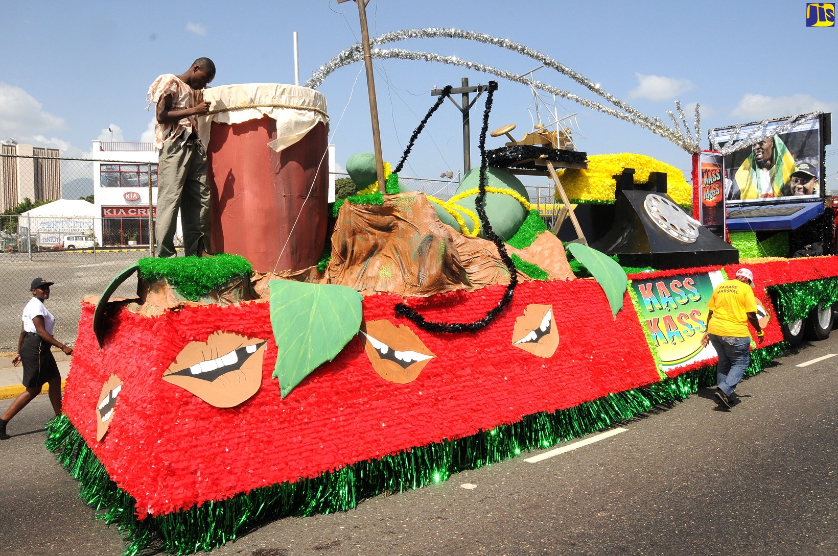 A float on the streets of Kingston