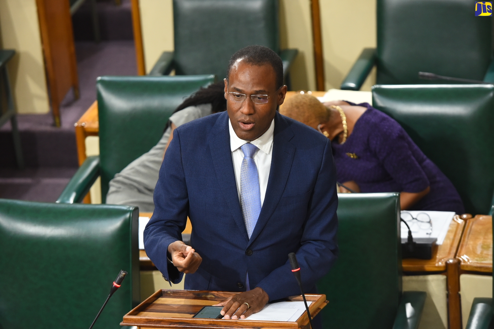 Minister of Finance and the Public Service, Dr. the Hon. Nigel Clarke, addresses the House of Representatives on July 26.