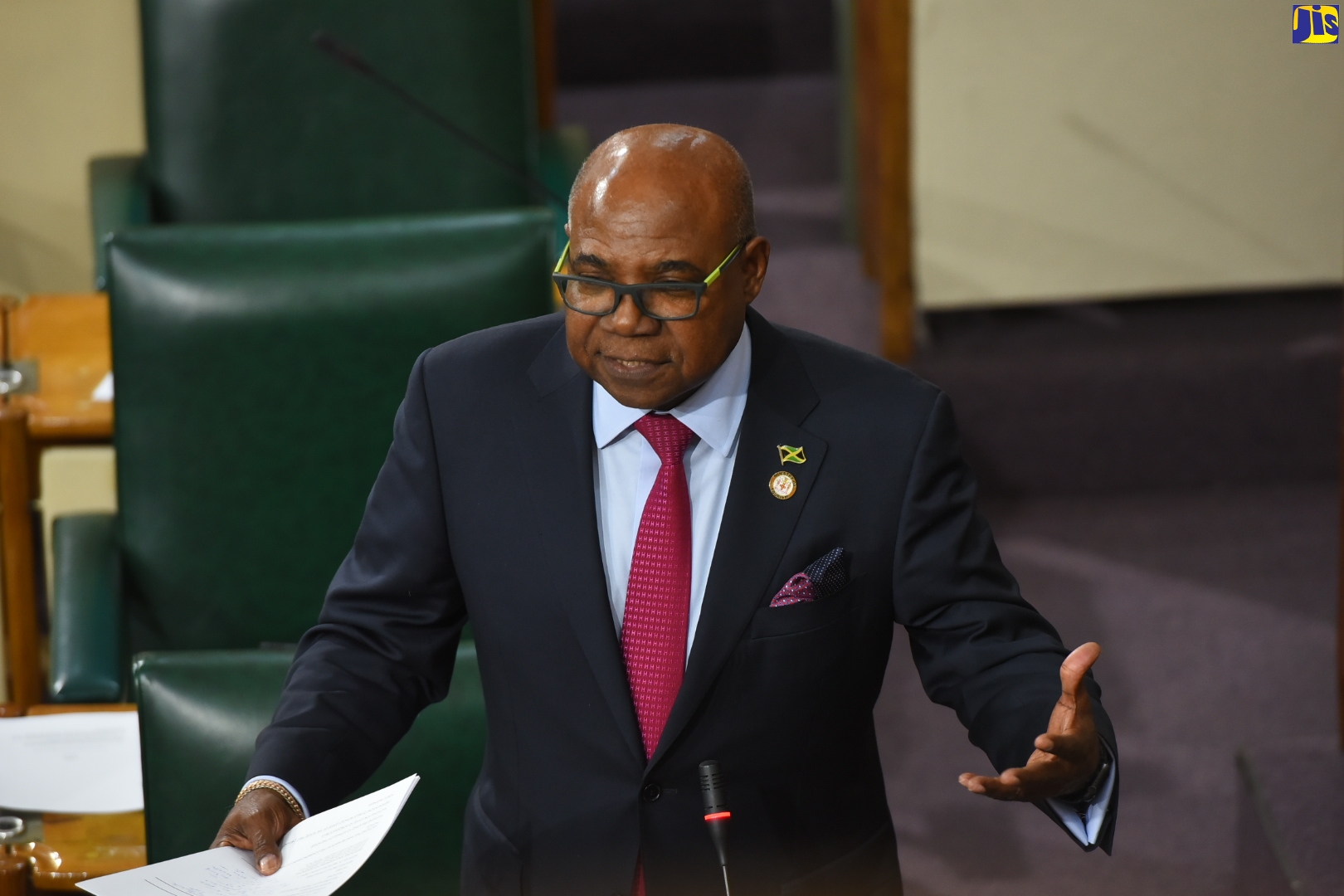 Minister of Tourism, Hon. Edmund Bartlett, provides an update on the recent cruise industry recruitment exercise, in the House of Representatives, on July 26.