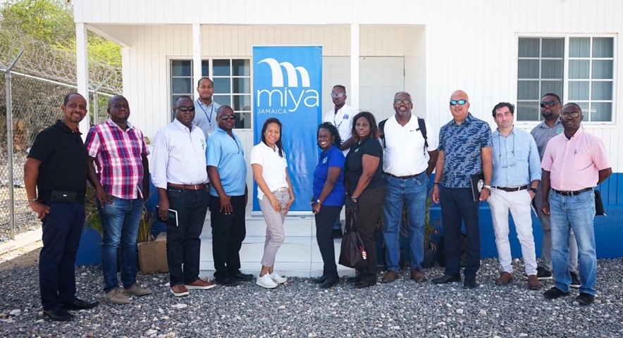 The delegation from The  Bahamas and representatives from National Water Commission (NWC) and MIYA Jamaica during the one-day site visit in Portmore. 