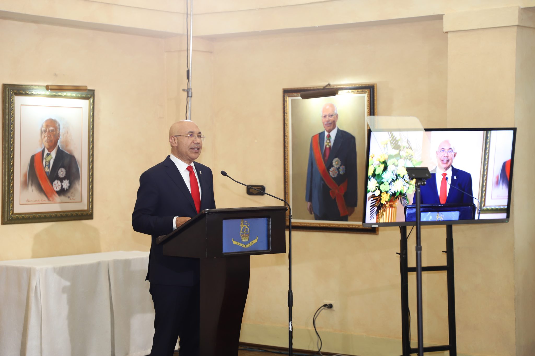 Governor General, His Excellency the Most Hon. Sir Patrick Allen, delivers remarks at last year’s Marcus Garvey Public Sector Scholarship Awards ceremony. 