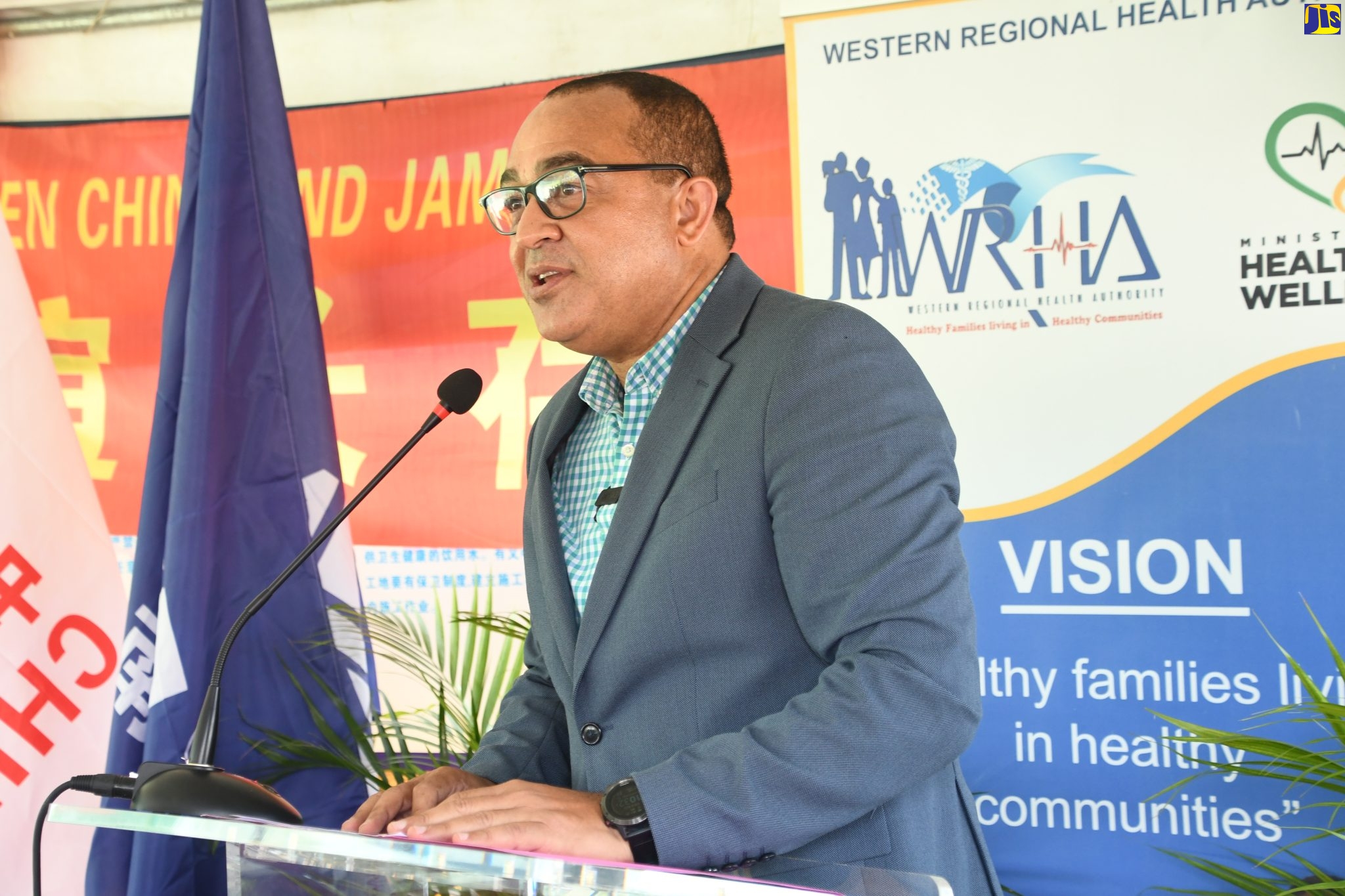 Minister of Health and Wellness, Dr. the Hon. Christopher Tufton, addresses the resumption ceremony for the Western Children and Adolescents Hospital project in Montego Bay, St. James, on Friday (August 5).