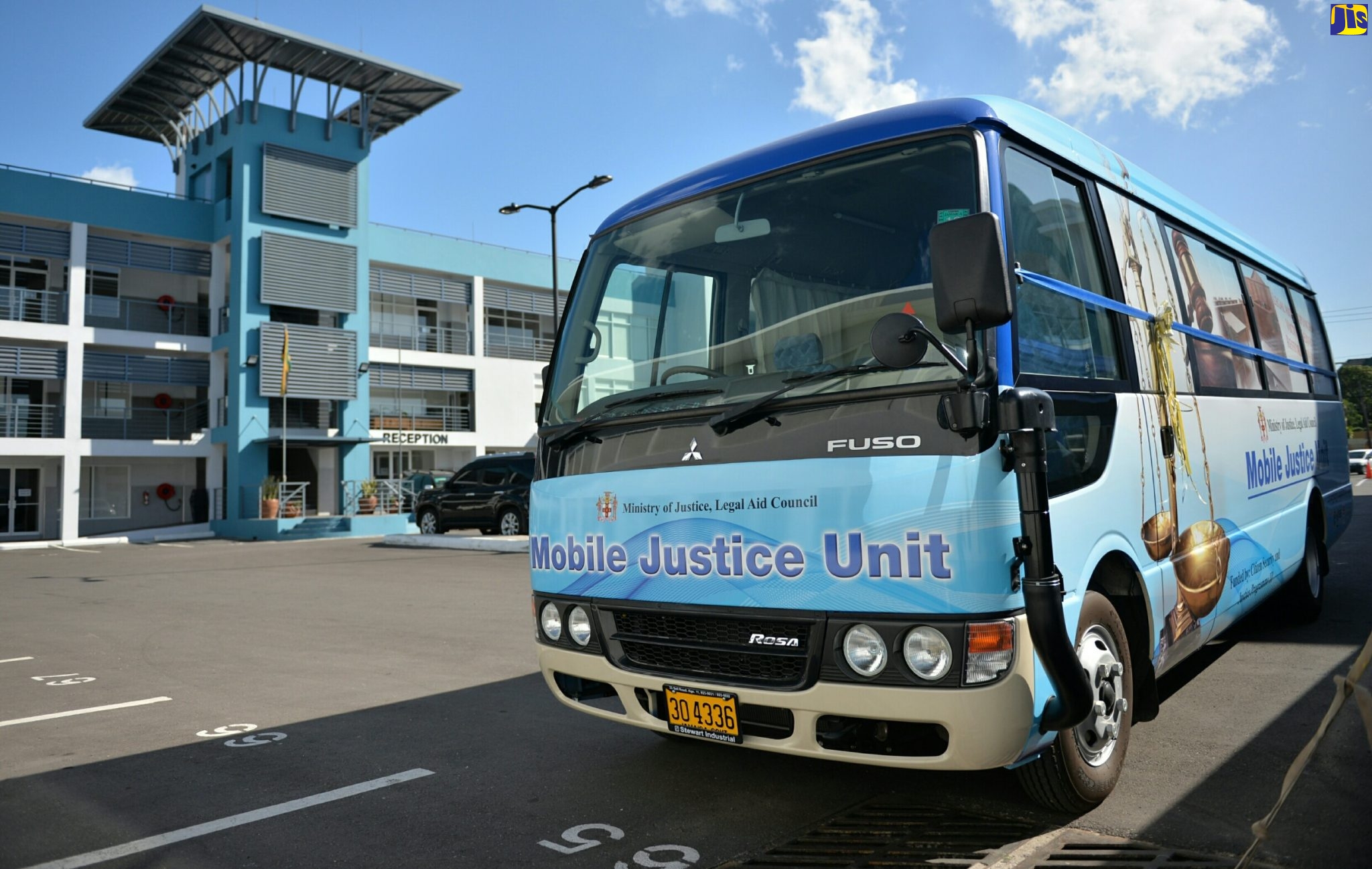 The Legal Aid Council Mobile Justice Unit which is used to visit locations to provide free consultation, advice, and complete court assignments for clients with criminal matters.