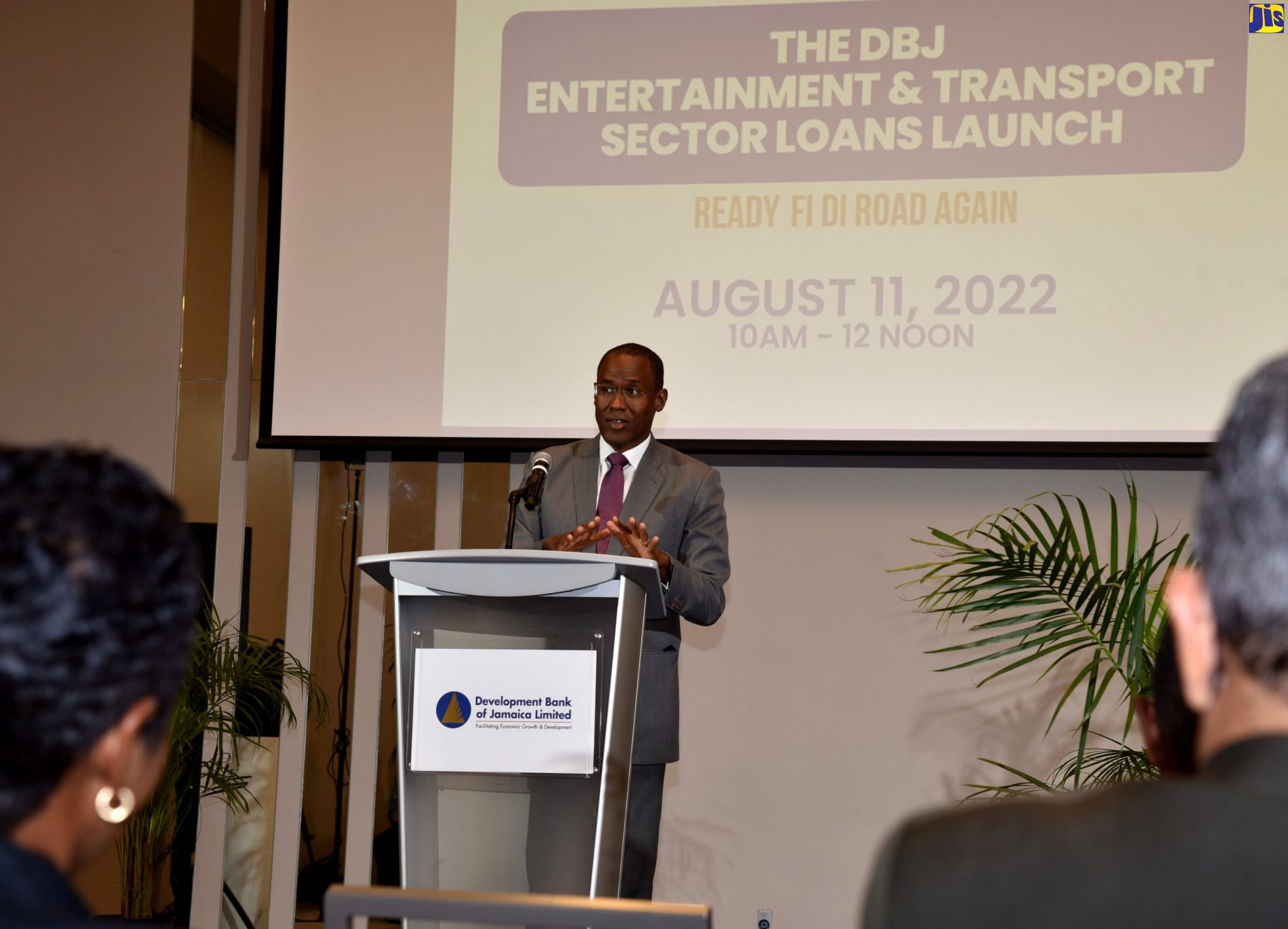Minister of Finance and the Public Service, Dr. the Hon. Nigel Clarke, addressing the Development Bank of Jamaica (DBJ) Entertainment and Transport Sector Loans launch at the AC Marriott Kingston Hotel, on Thursday (August 11).