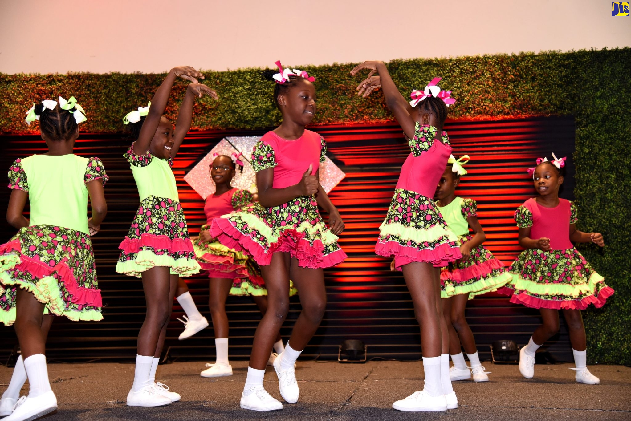 Students of White Horses Primary School perform the traditional ‘Ring Game’ folk dance during the National Performing Arts Excellence Awards Ceremony at the Jamaica Pegasus Hotel in New Kingston, on August 17. The event was organised by the Jamaica Cultural Development Commission (JCDC).