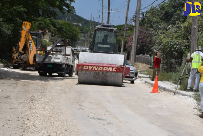 Work in progress along a section of the Southern Coastal Highway Improvement Project.