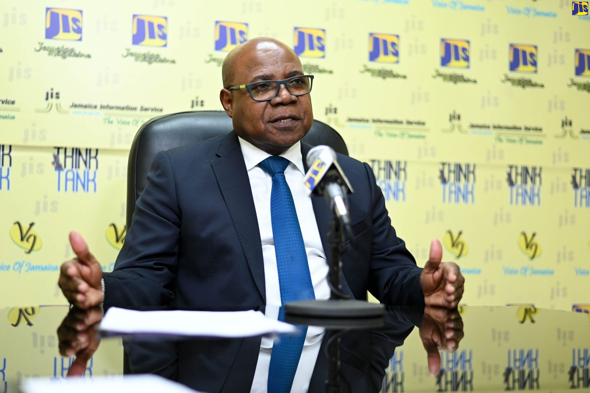 Minister of Tourism, Hon. Edmund Bartlett, speaking at a recent Jamaica Information Service (JIS) Think Tank.