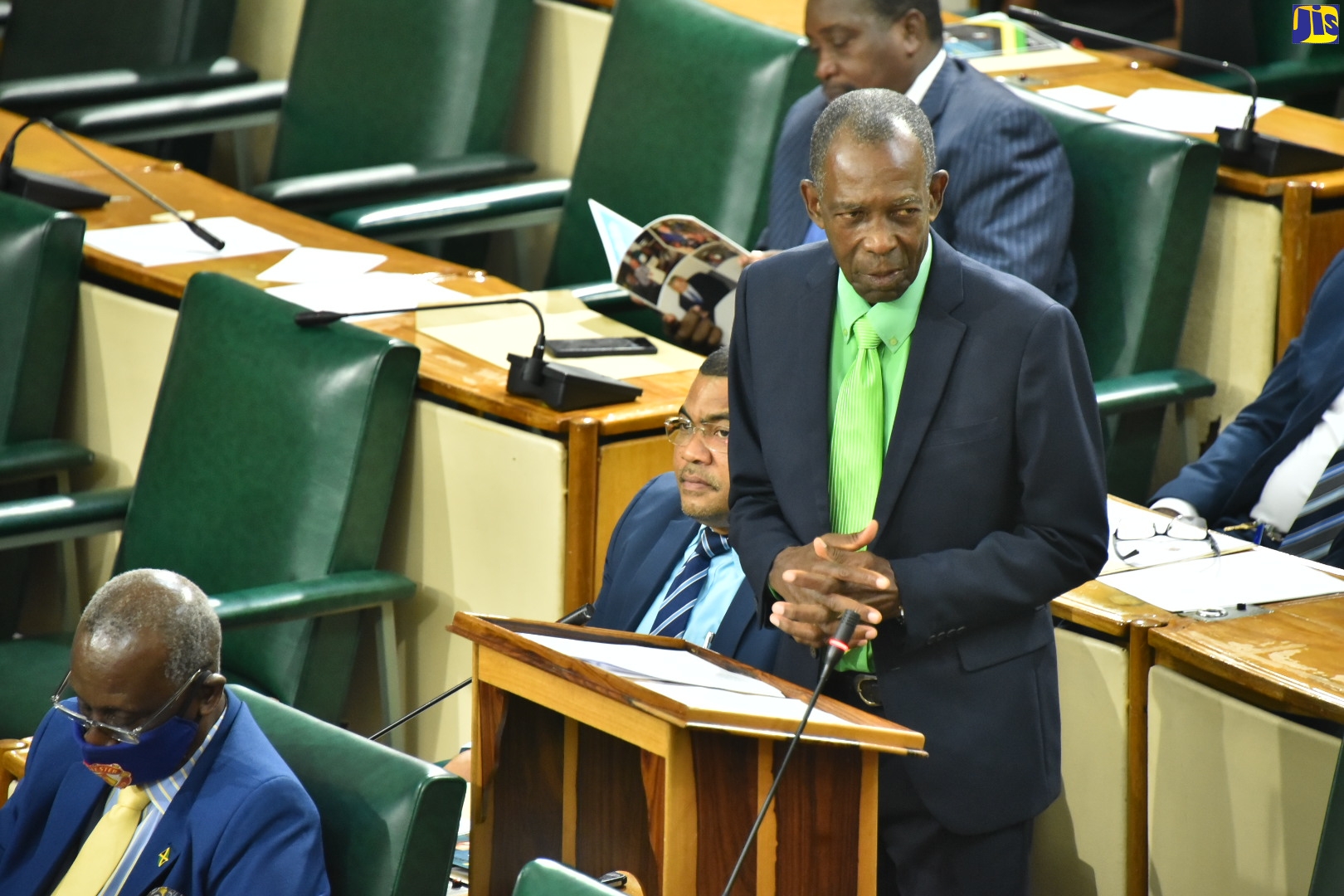 Minister of State in the Ministry of Transport and Mining and Member of Parliament for St. Elizabeth North West, Hon. J.C. Hutchinson, making his contribution to the 2022/23 Constituency Debate in the House of Representatives, on Tuesday (September 13).
