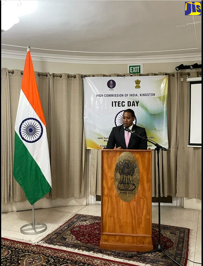 Minister without Portfolio in the Office of the Prime Minister, Hon. Floyd Green, speaking at a reception held on Wednesday (September 21) at the Indian High Commission in Kingston, to celebrate Indian Technical and Economic Cooperation (ITEC) Day. The Day is commemorated every year on September 15.