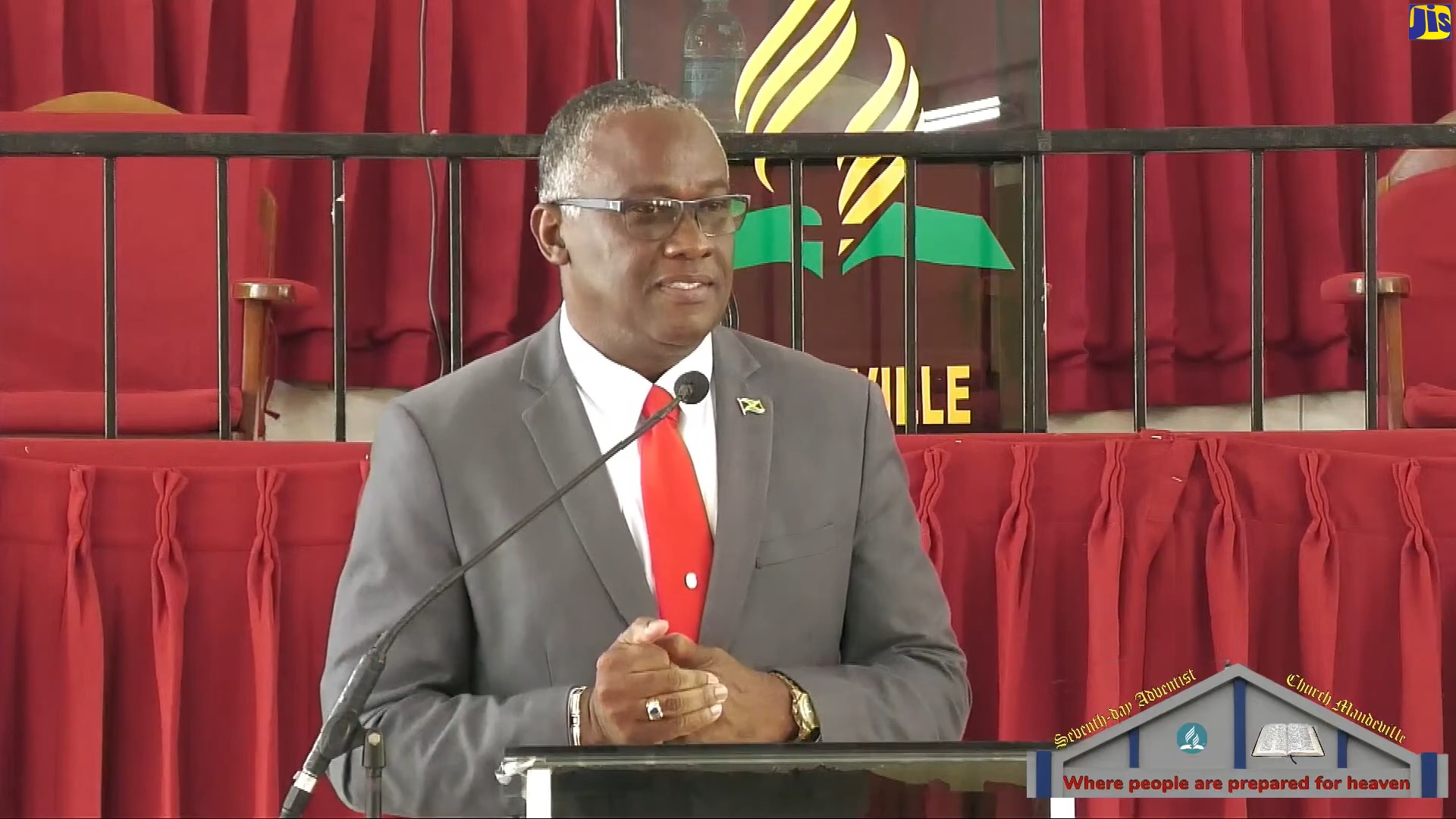 Custos Rotulorum for Manchester, Hon. Garfield Green, speaks at a service held recently at the Mandeville Seventh Day Adventist Church, to mark the start of Jamaica’s 15th Population and Housing Census.