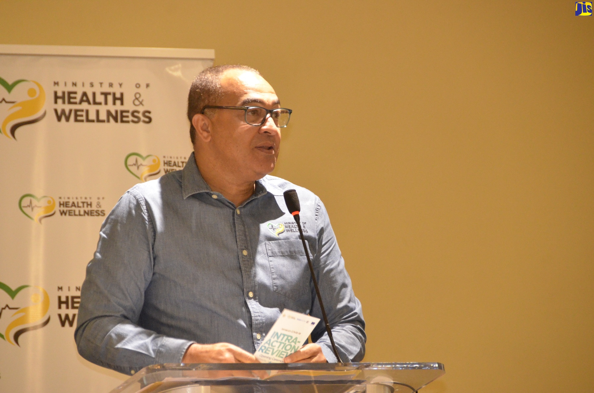 Health and Wellness Minister, Dr. the Hon Christopher Tufton, addresses the Jamaica COVID-19 Intra-Action Review Meeting, held at the Hilton Rose Hall Resort and Spa in St. James, on Wednesday (September 7).