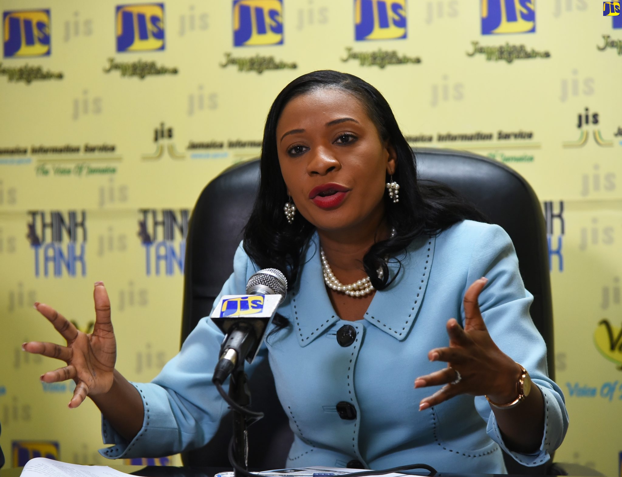 Managing Director of the Human Employment and Resource Training/National Service Training Agency (HEART/NSTA) Trust, Dr. Taneisha Ingleton, speaking at a JIS ‘Think Tank’, recently.