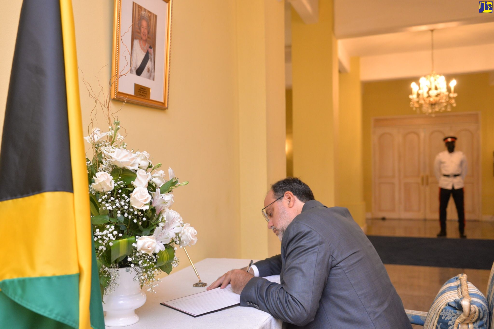 PHOTOS: Opposition Leader, Mark Golding, signs Condolence Book at King’s House