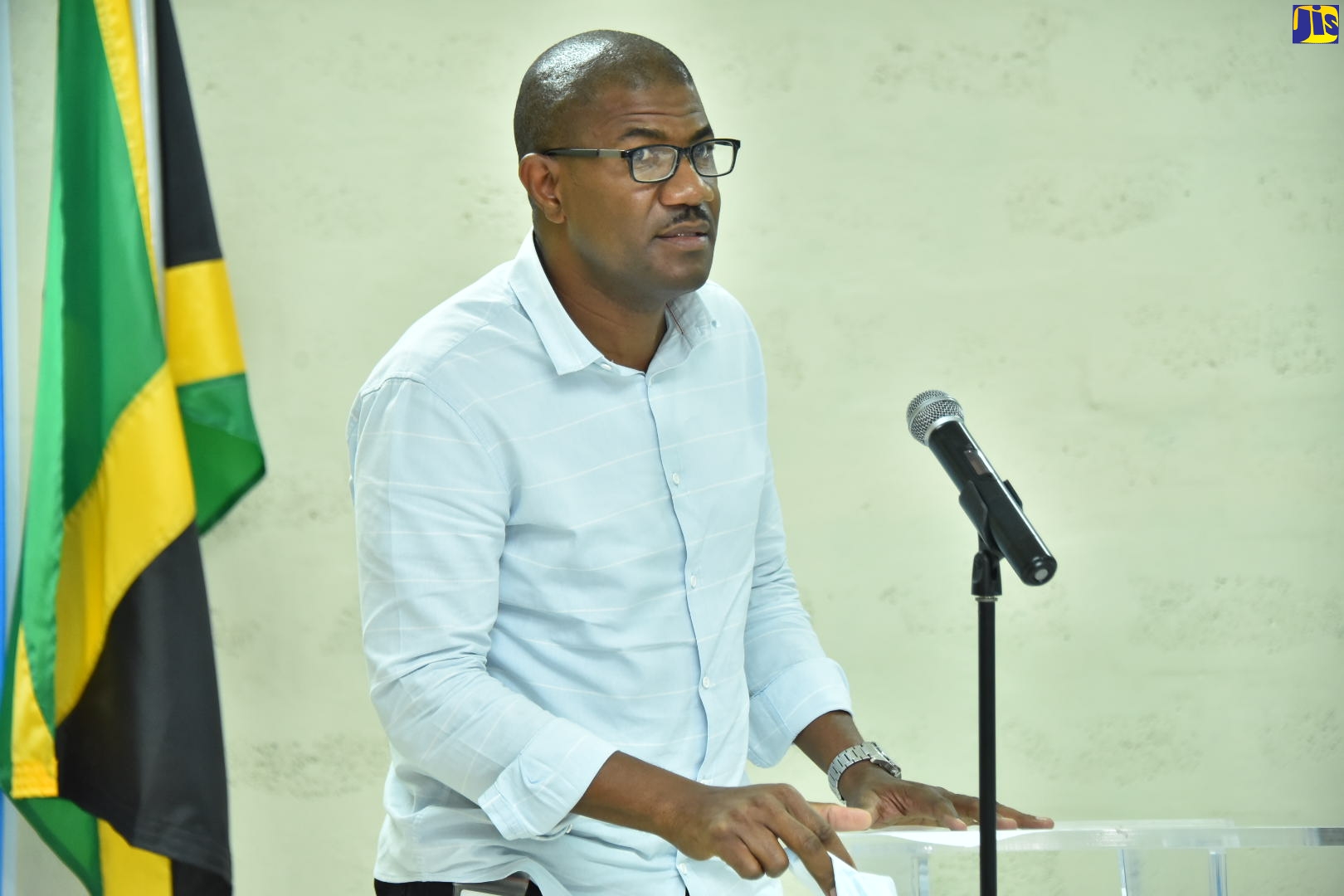 Senior Director, Project Implementation, National Works Agency, Varden Downer, addresses a special committee meeting of the National Disaster Risk Management Council at the Ministry of Local Government and Rural Development in Kingston on Friday (September 23).