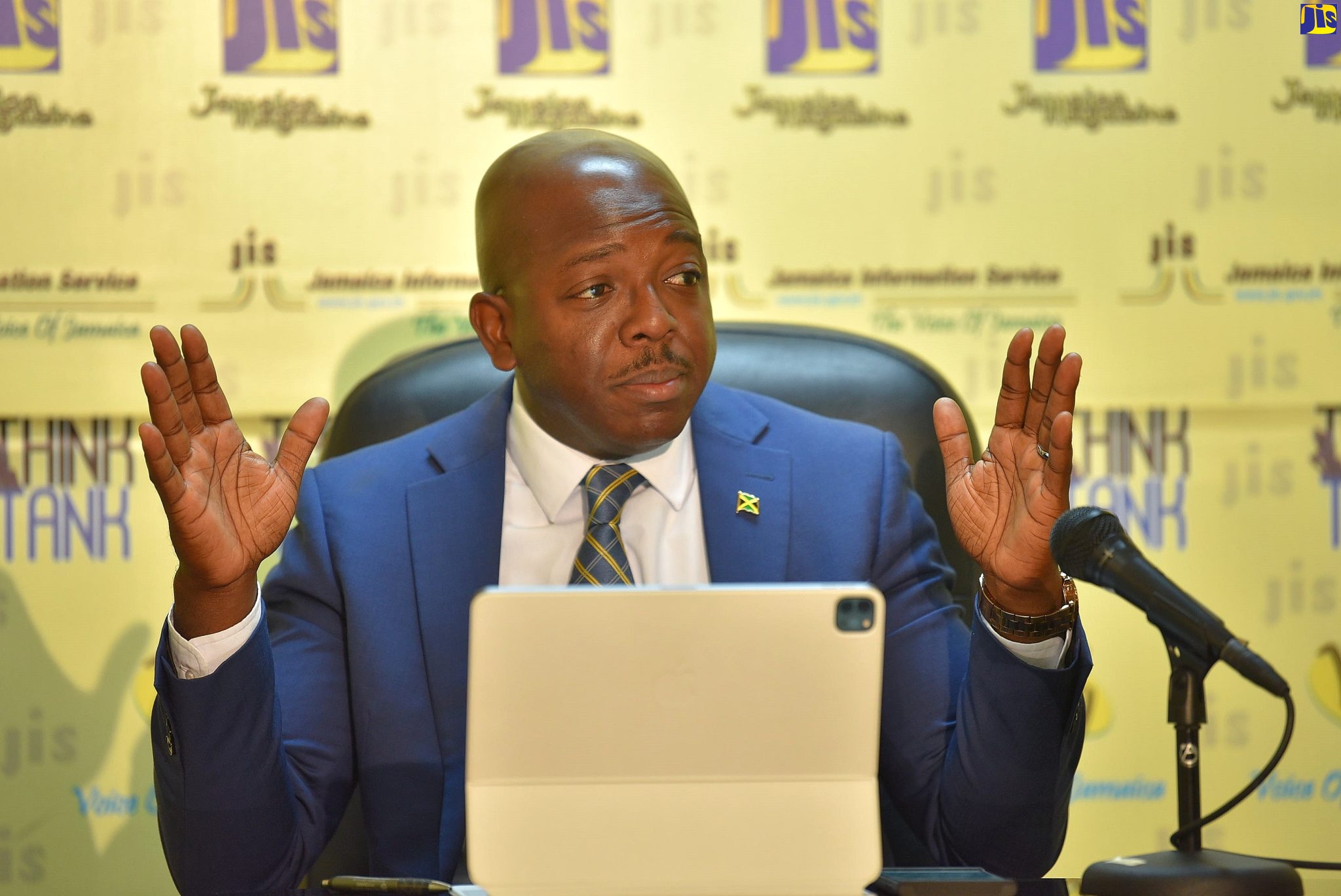 Agriculture and Fisheries Minister, Hon. Pearnel Charles Jr., speaking at a recent Jamaica Information Service (JIS) ‘Think Tank’ session.