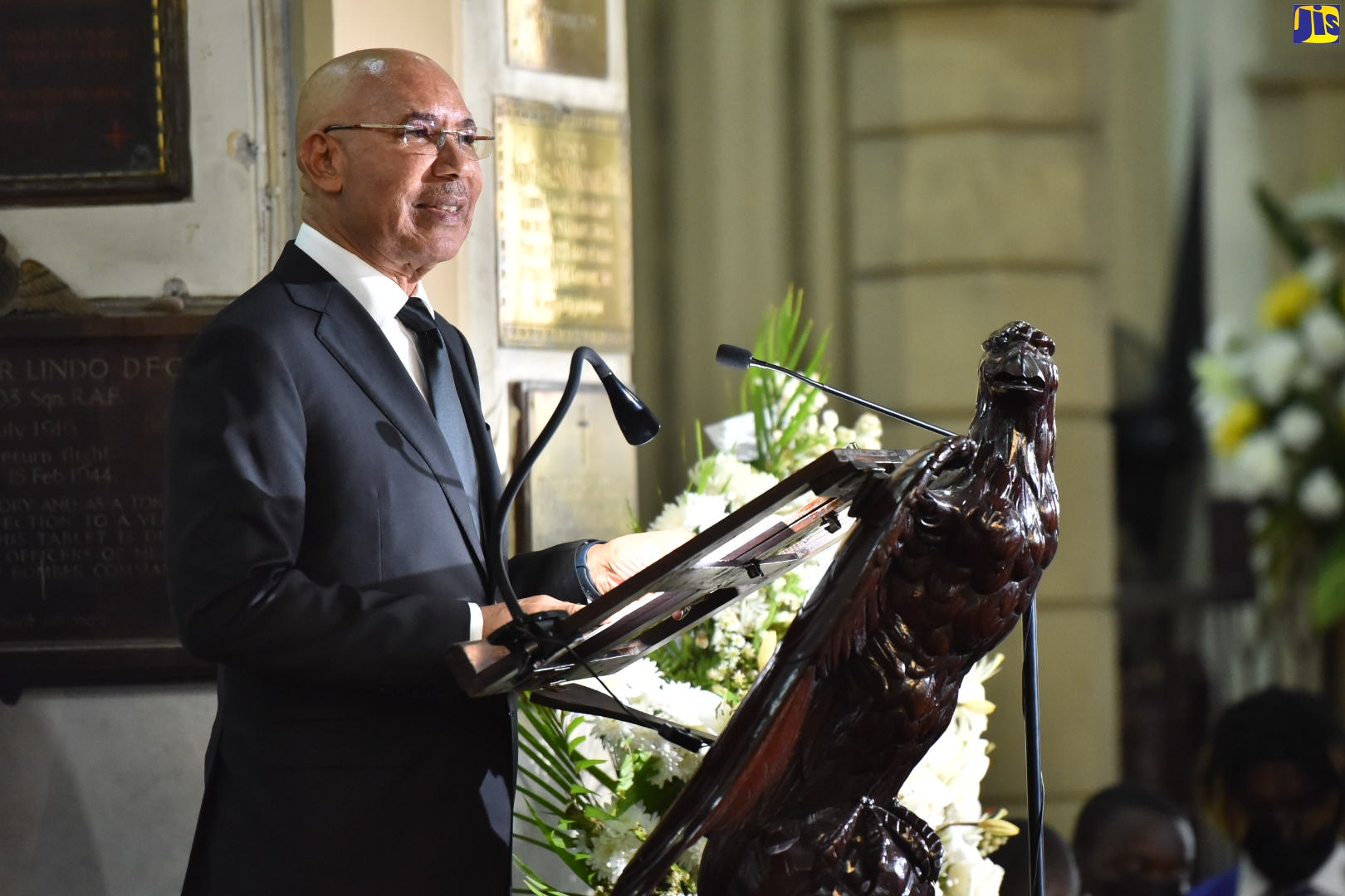 Governor-General, His Excellency, the Most Hon. Sir Patrick Allen, reads the first lesson during the National Memorial Service held in honour of Her Majesty The Queen, at the St. Andrew Parish Church in Kingston on Sunday, October 2.