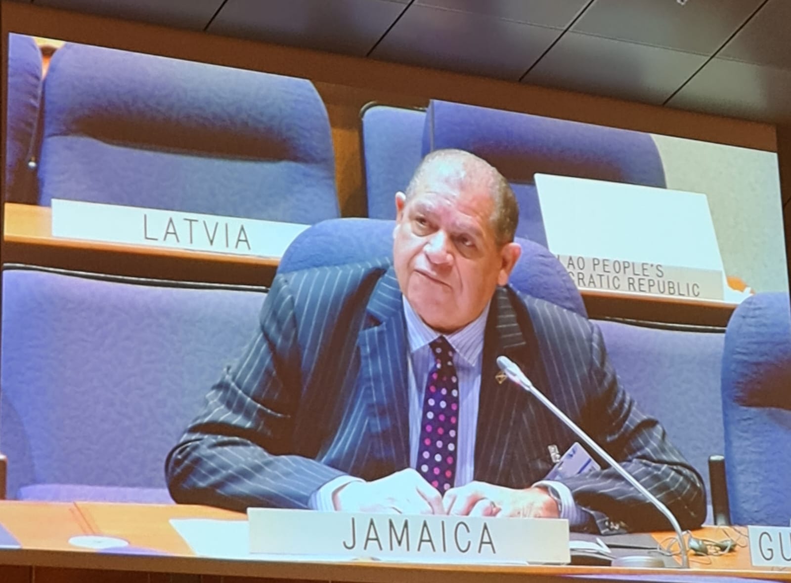Minister of Transport and Mining, Hon. Audley Shaw, addresses the 41st Session of the International Civil Aviation Organization (ICAO) Assembly, now under way at the entity’s headquarters in Montréal, Canada.