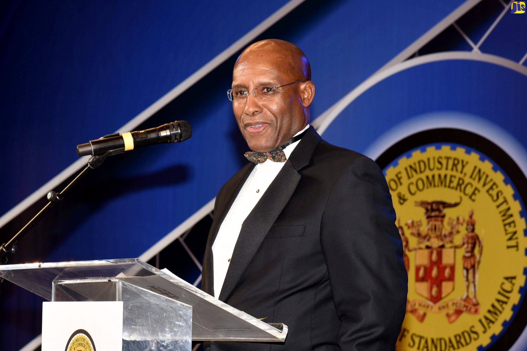 Minister of Industry, Investment and Commerce, Senator the Hon. Aubyn Hill, delivering the keynote address during the 13th Bureau of Standards Jamaica National Quality Awards Ceremony and Banquet, held recently at The Jamaica Pegasus hotel in New Kingston.