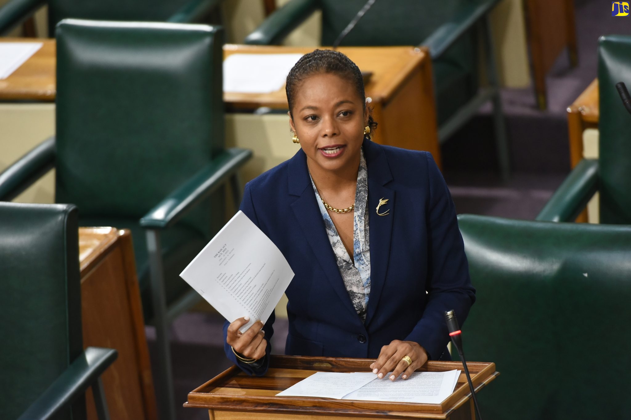 Minister of Legal and Constitutional Affairs, Hon. Marlene Malahoo Forte tables the Bail Act 2022 in the House of Representatives on Wednesday (Oct. 5).