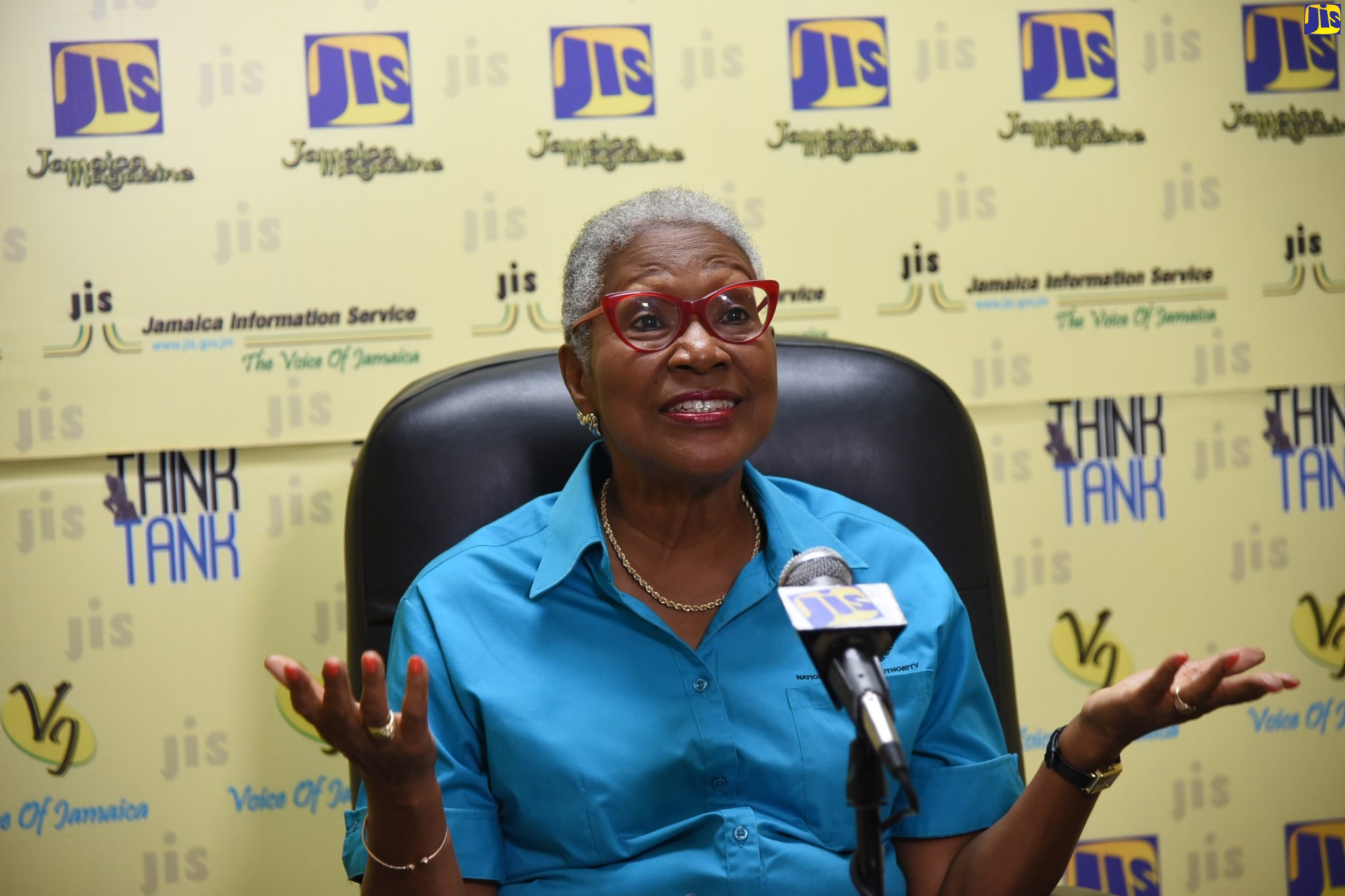 Director of Corporate Services, National Fisheries Authority, Angela Patterson, speaking during a Jamaica Information Service (JIS) Think Tank at the Agency’s head office in Kingston, on Thursday (October 13).