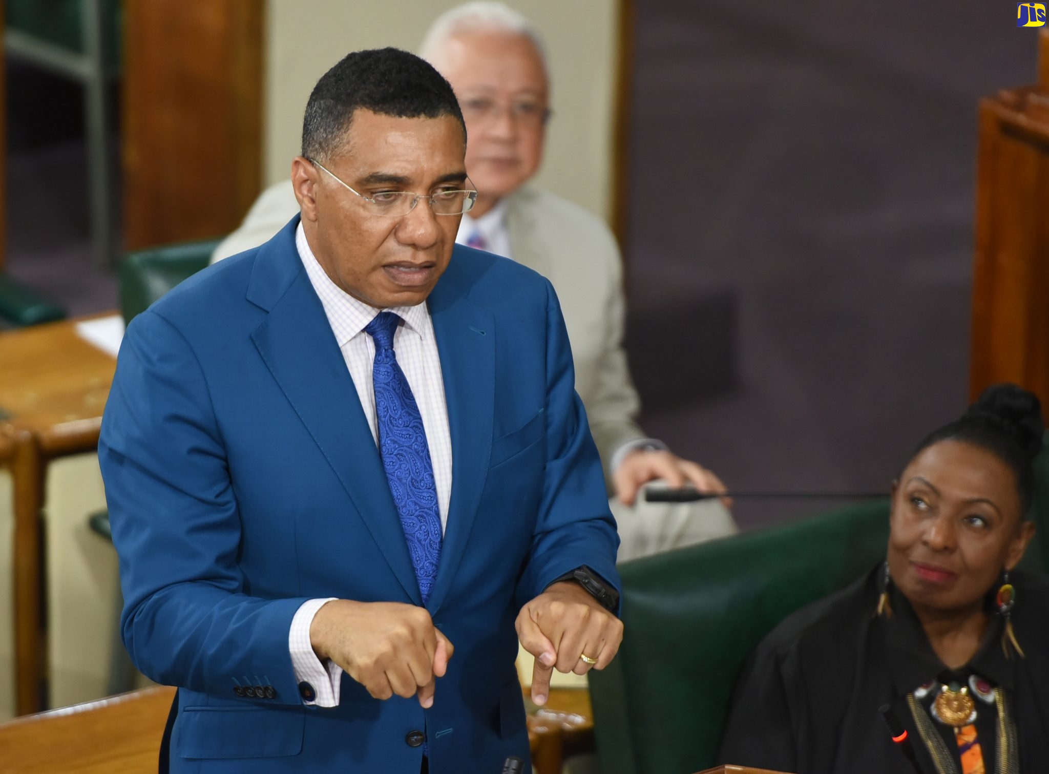Prime Minister, the Most Hon. Andrew Holness, emphasises a point while speaking in the House of Representatives on Tuesday, October 11.