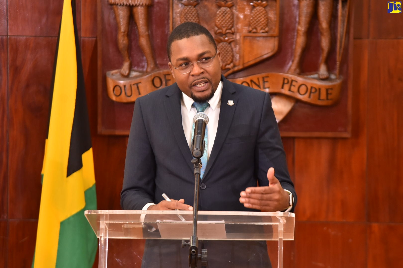 Minister without Portfolio in the Office of the Prime Minister, with responsibility for Information, Hon. Robert Morgan, responds to questions posed by journalists during today’s (Nov. 2) post-Cabinet press briefing at Jamaica House.