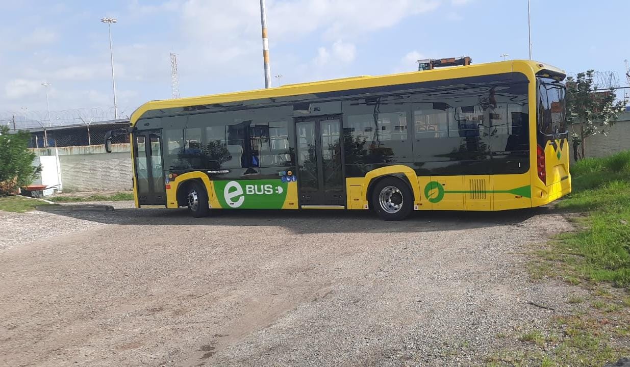 The electric bus that will be used by the Jamaica Urban Transit company in a six-month pilot project.