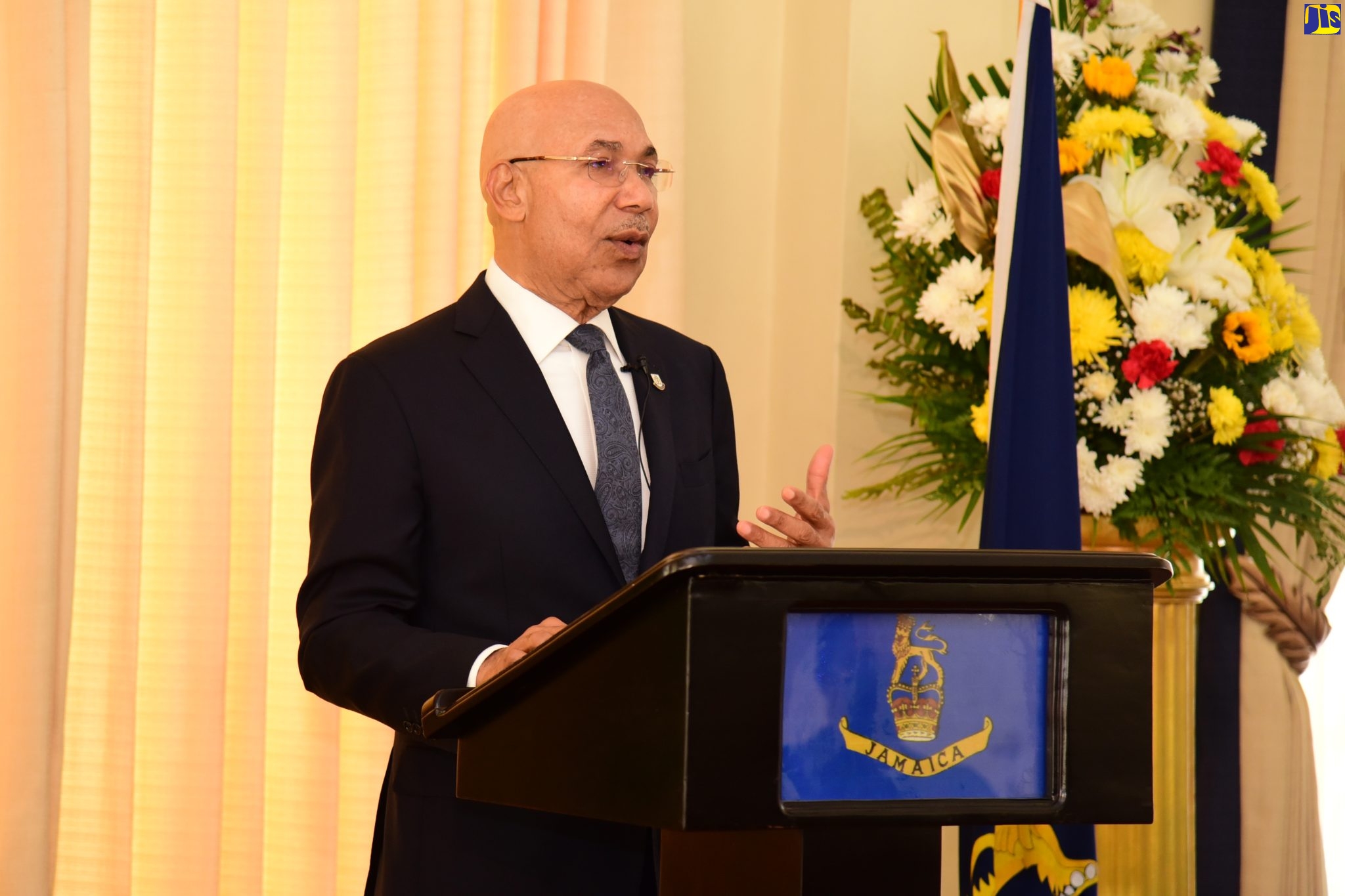 Governor -General, His Excellency the Most Hon. Sir Patrick Allen, addresses the swearing-in ceremony for seven judges to serve in higher office, at King’s House, today (January 6).
