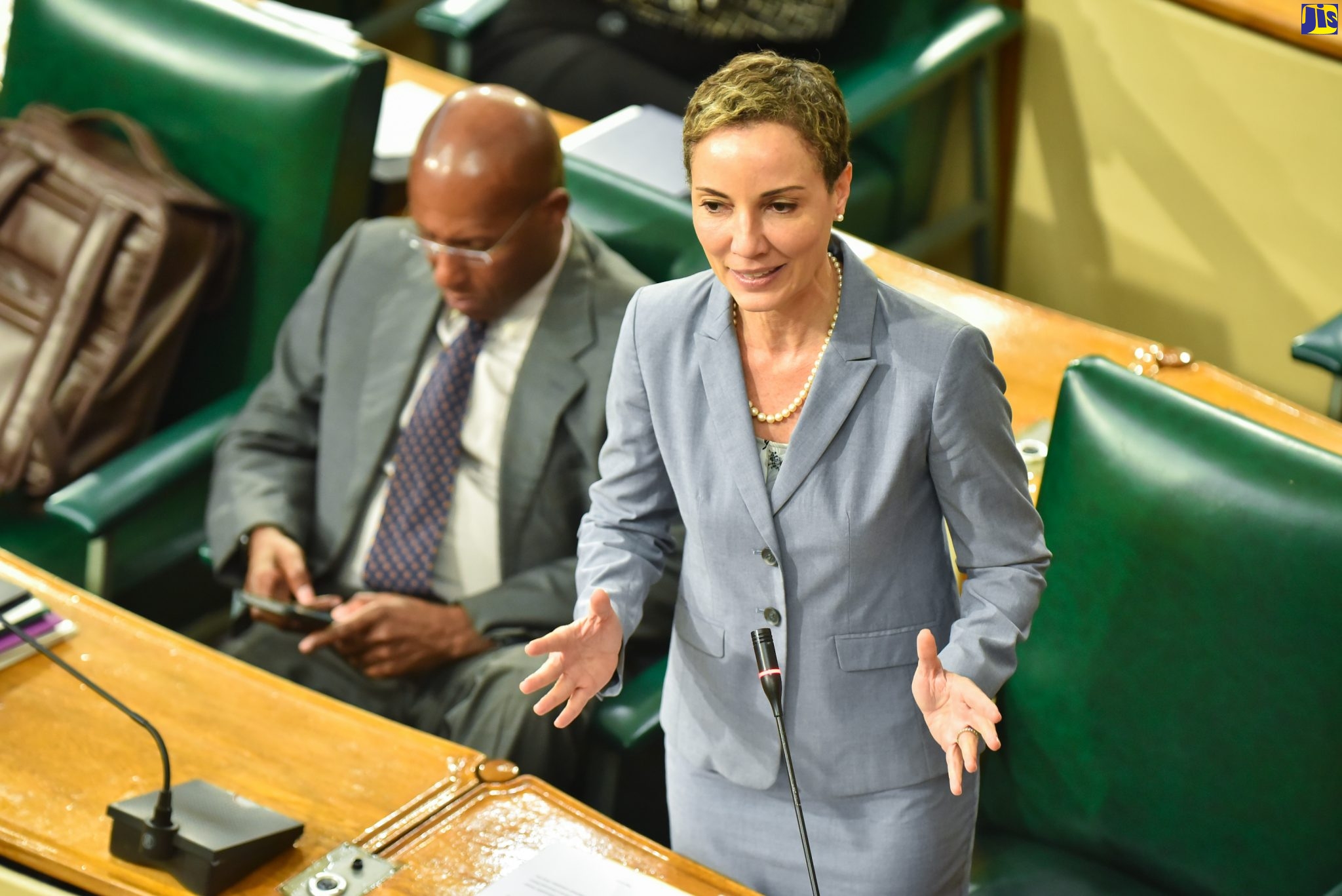 Leader of Government Business in the Senate and Minister of Foreign Affairs and Foreign Trade, Senator the Hon. Kamina Johnson Smith, addressing Friday’s (January 6) sitting of the Senate.