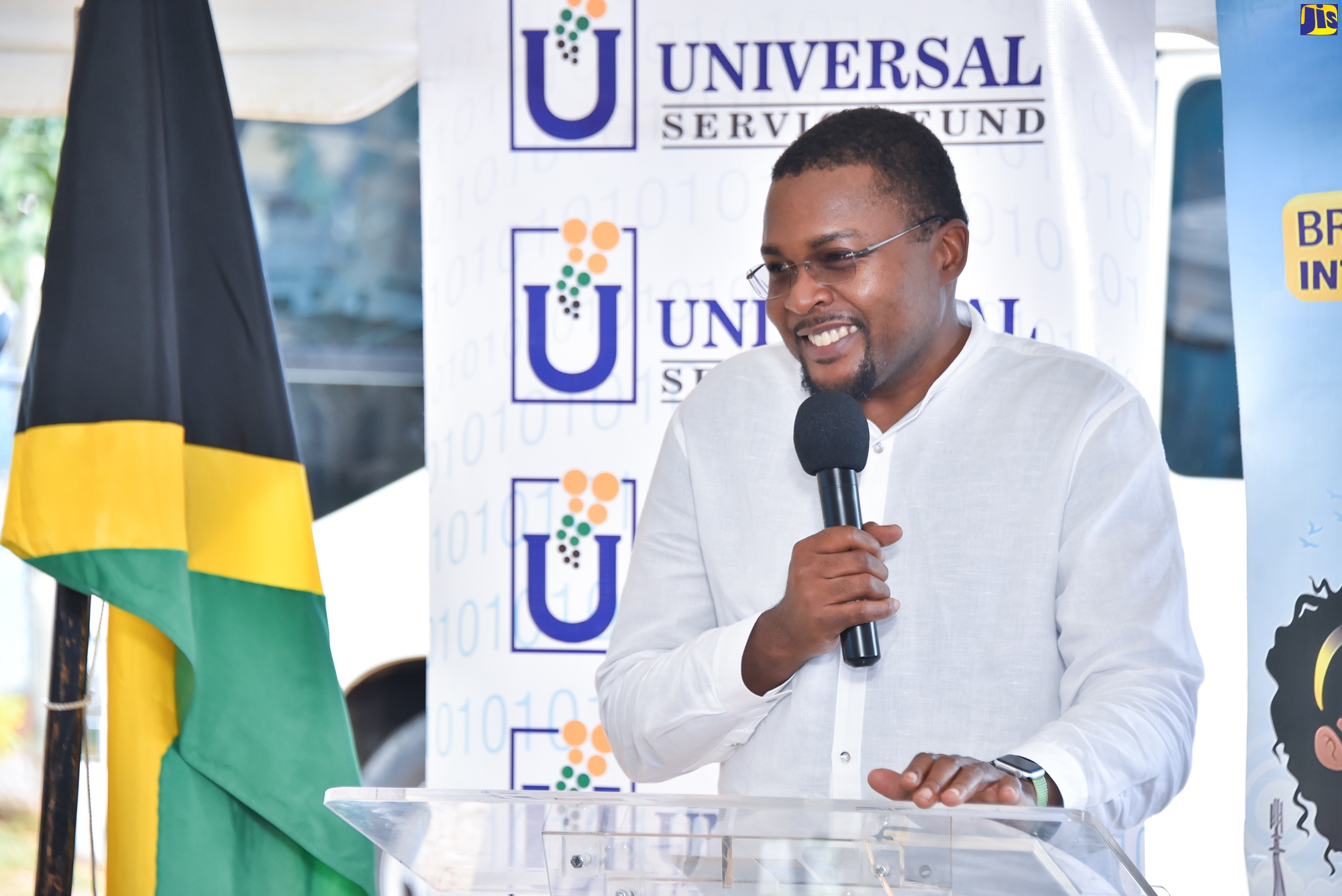 Minister without Portfolio in the Office of the Prime Minister with Responsibility for Information and Member of Parliament for Clarendon North Central, Hon. Robert Morgan, speaking during the Rock River community Wi-Fi launch  in the constituency, on Wednesday, (January 11). 