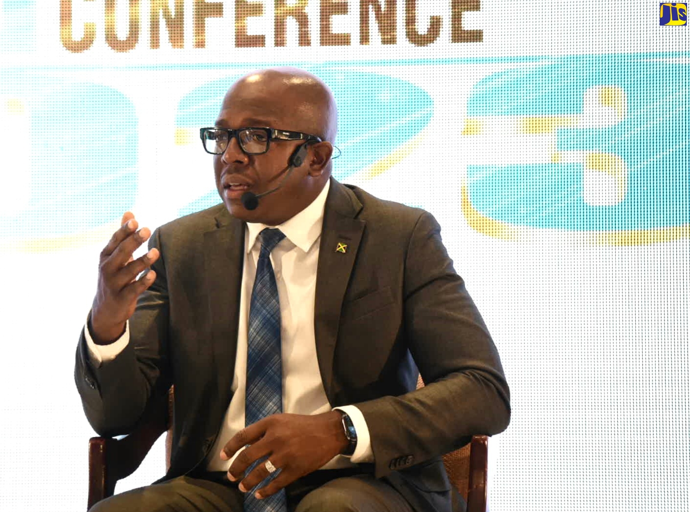 Minister of Agriculture and Fisheries, Hon. Pearnel Charles Jr., leads a discussion at the 18th Jamaica Stock Exchange Investment and Capital Markets Conference on January 25, at The Jamaica Pegasus hotel in New Kingston. 