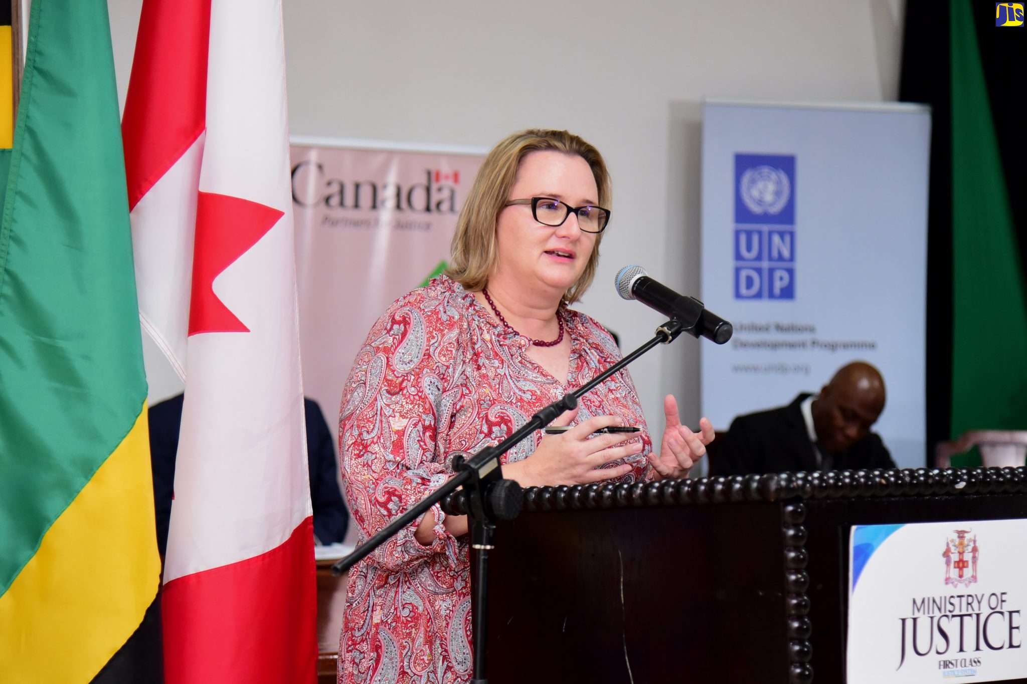 High Commissioner of Canada to Jamaica, Her Excellency Emina Tudakovic, speaks at the recent launch of the So-JUST Project.