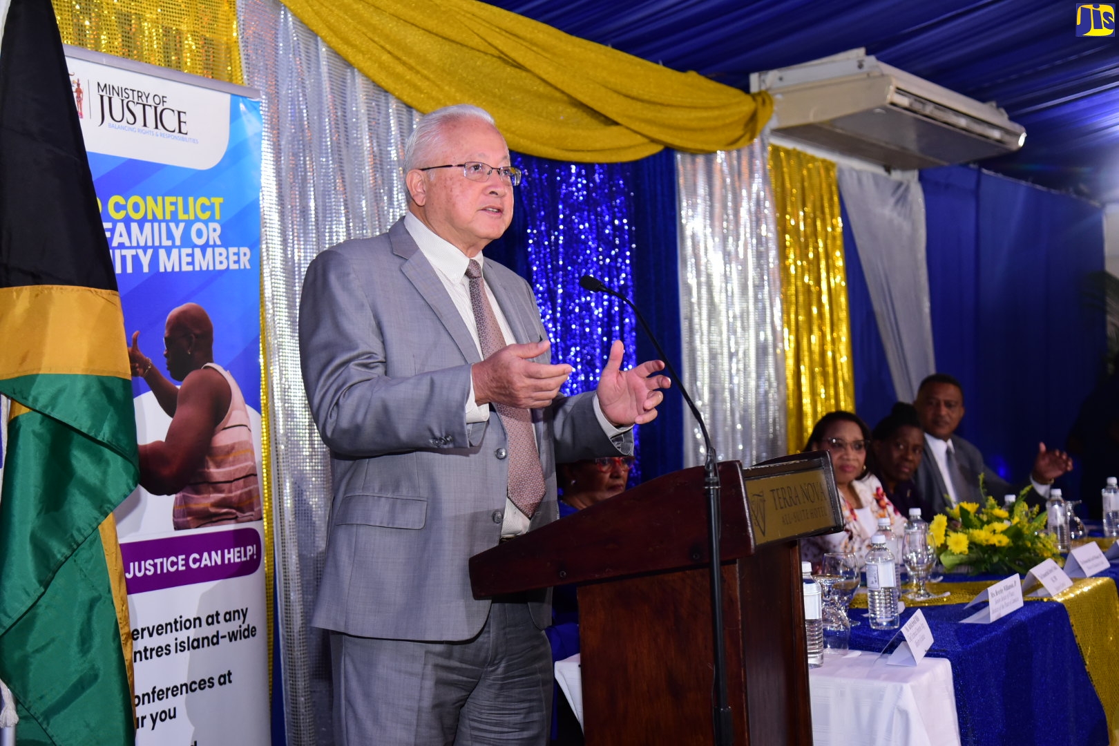 Justice Minister, Hon. Delroy Chuck, addresses the Ministry’s 14th annual restorative justice conference, held recently at the Terra Nova All-Suite Hotel in Kingston.
