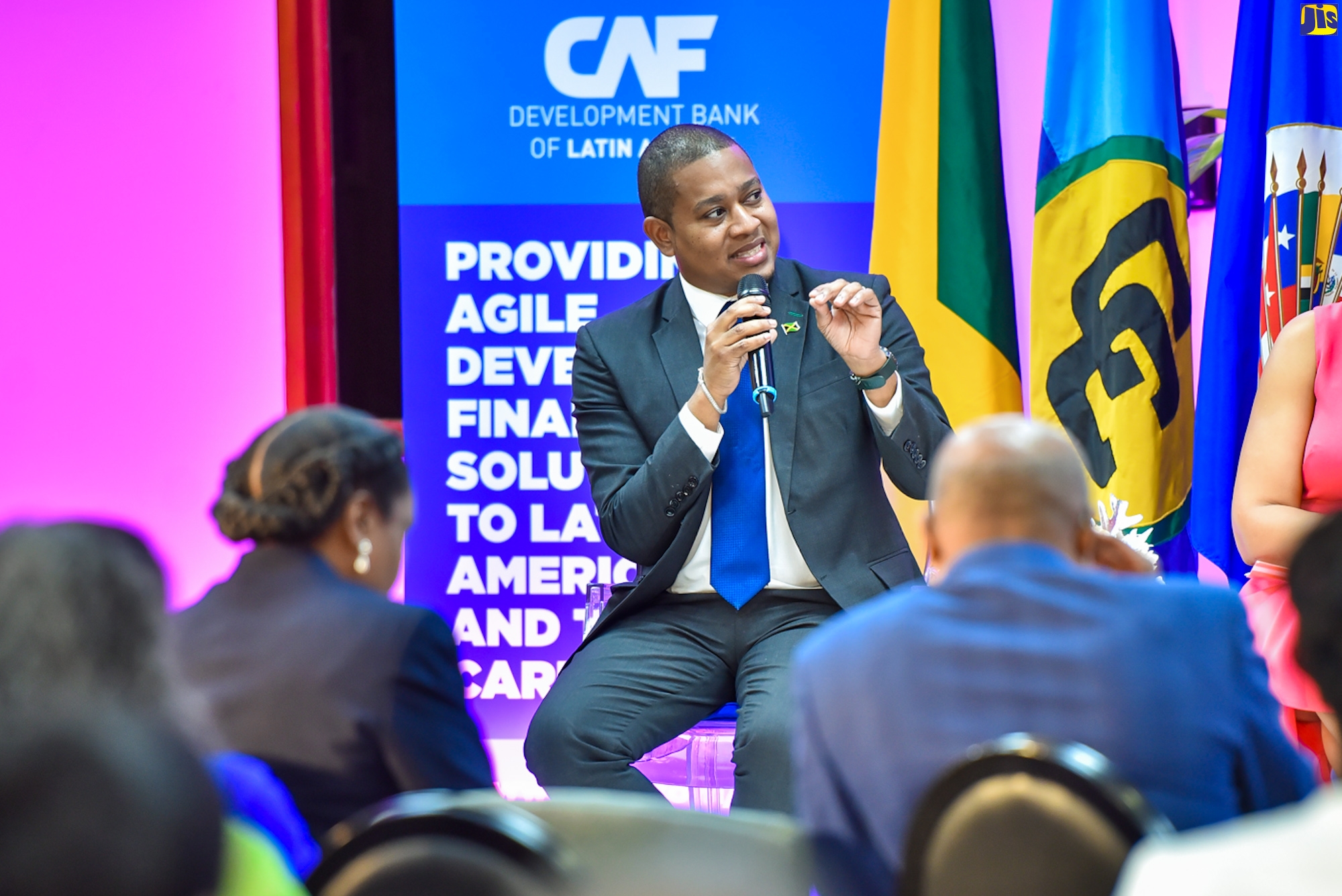 Minister without Portfolio in the Office of the Prime Minister, Hon. Floyd Green, makes a point during the ‘Building Capacity for Tourism’ panel discussion at the Global Tourism Resilience Conference on February 16, at the University of the West Indies (UWI) Regional Headquarters, Mona.