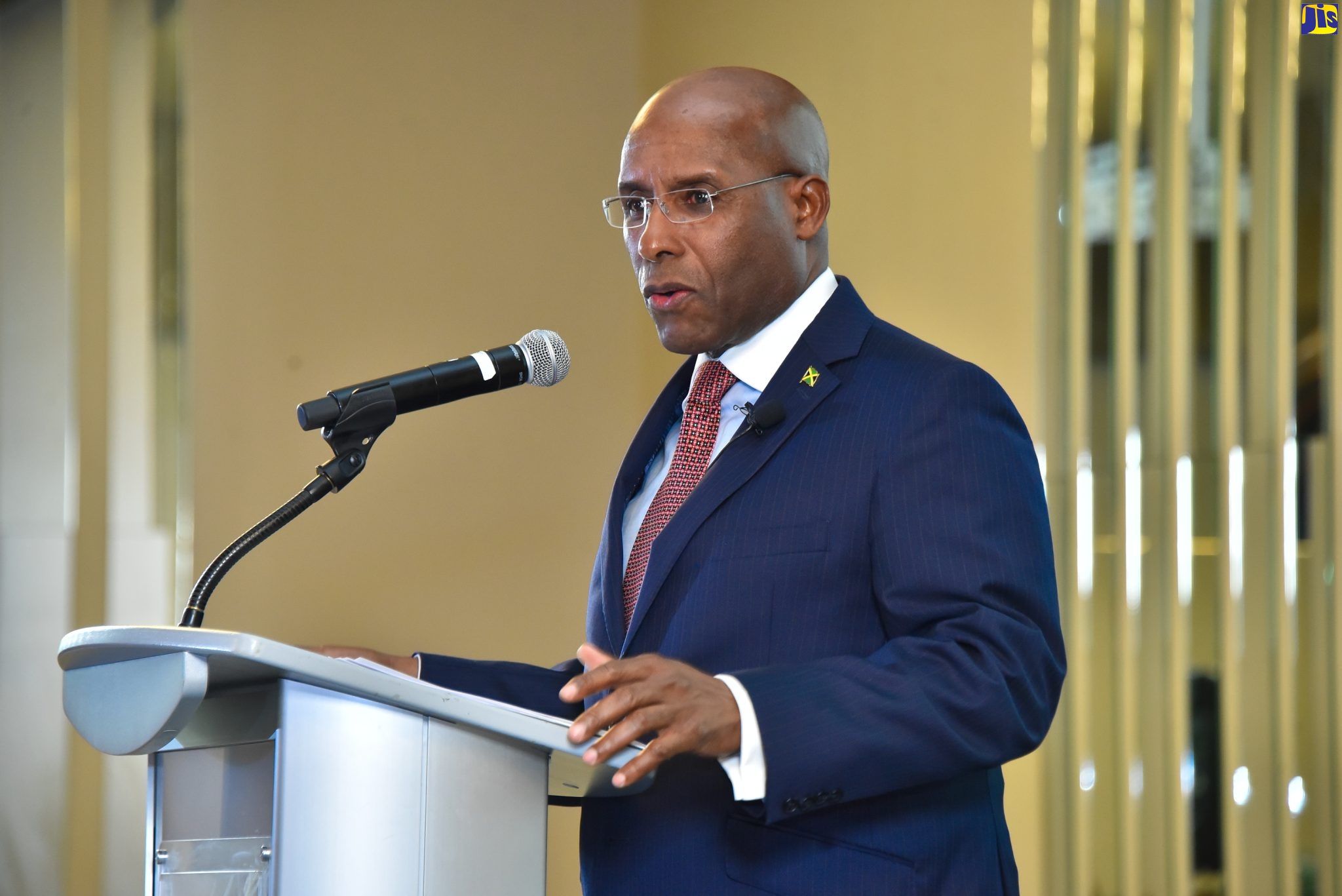 Minister of Industry, Investment and Commerce, Senator the Hon. Aubyn Hill, addressing stakeholders at a Rebranding and Quality Recognition ceremony, held at the AC Hotel by Marriott in Kingston recently.