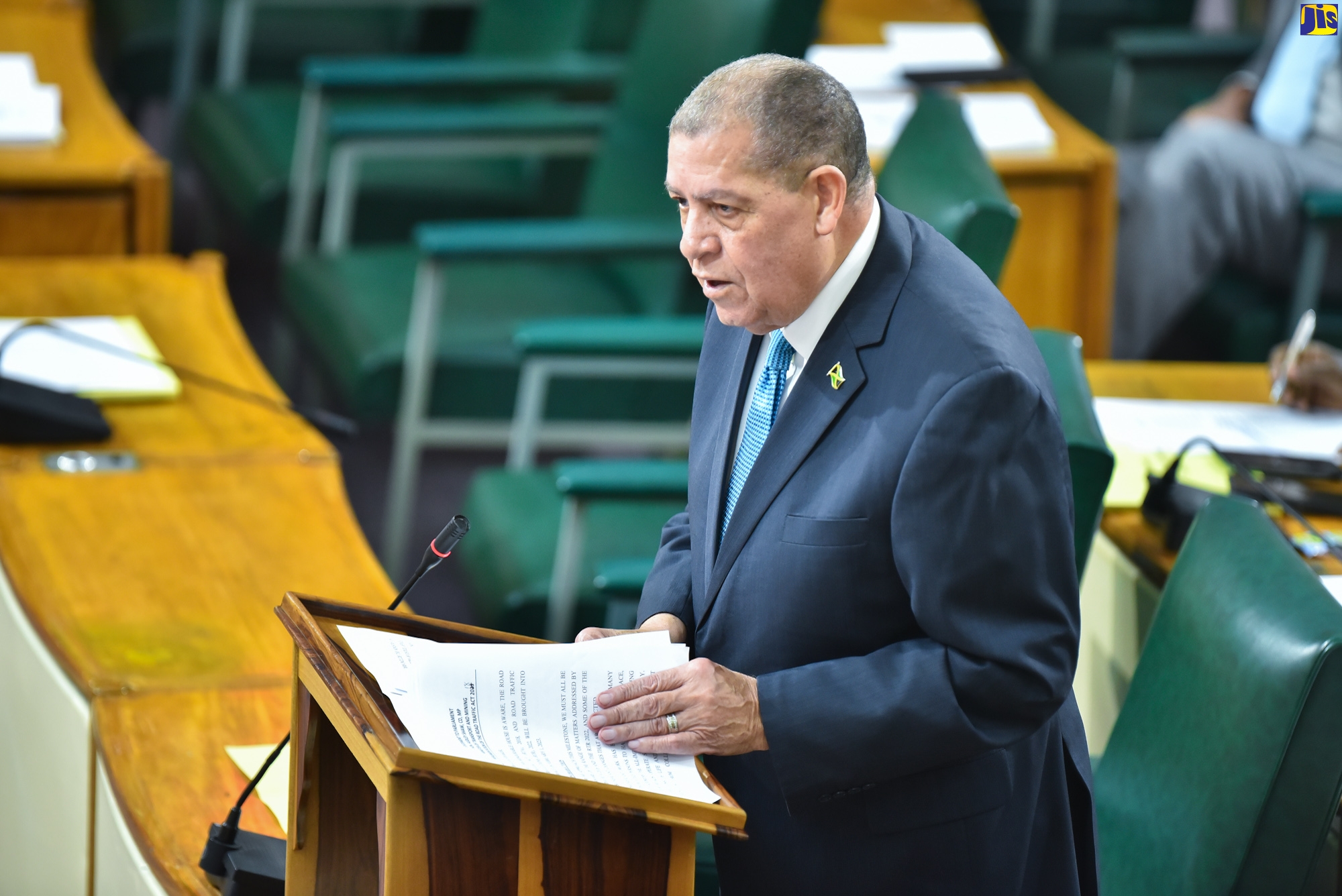 Minister of Transport and Mining, Hon. Audley Shaw, delivering a statement in the House of Representatives on Tuesday (January 31).