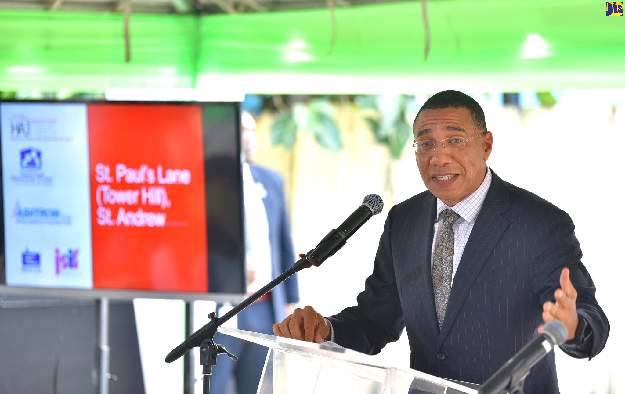 Prime Minister, the Most Hon. Andrew Holness, speaking at a sensitisation session on the housing development project for St. Paul’s Lane, Tower Hill, St. Andrew, in the community on February 1. The units, which are programmed for completion by June 2023, will significantly improve the living conditions of several families. A total of 24 units will be constructed.