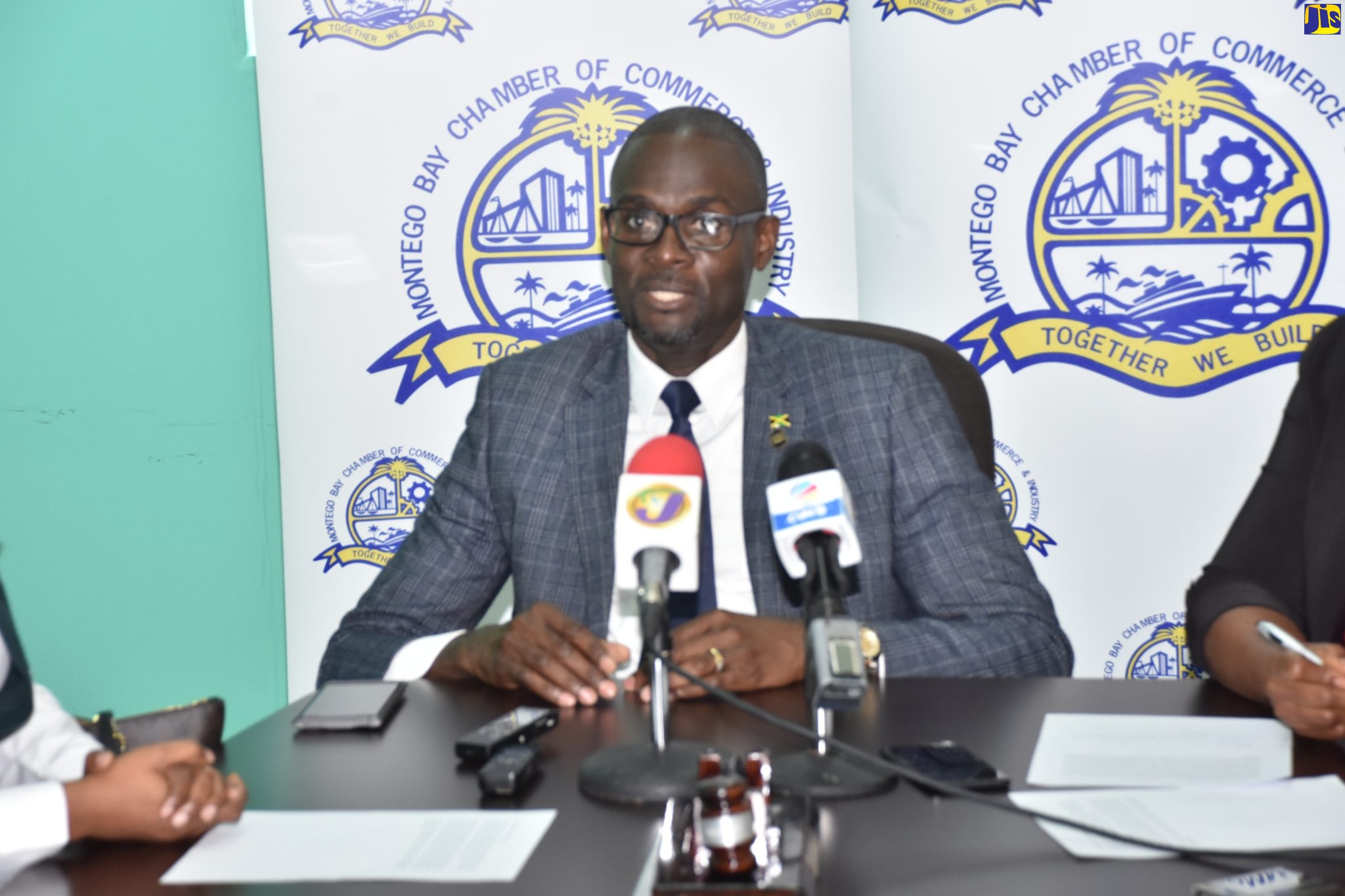 President of the Montego Bay Chamber of Commerce and Industry, Oral Heaven, addresses journalists at the entity’s headquarters at Freeport in Montego Bay, St. James, on Thursday, March 2.