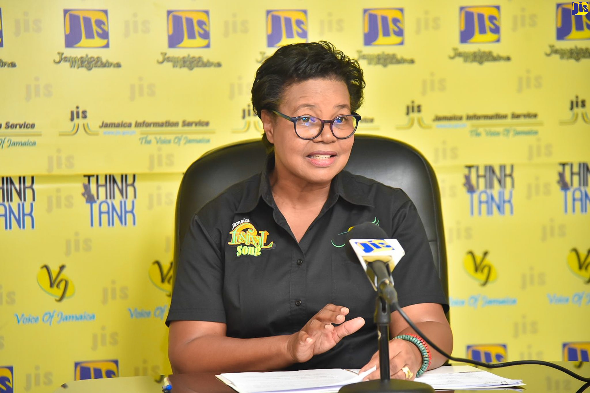 Acting Executive Director of the Jamaica Cultural Development Commission, Marjorie Leyden-Kirton, speaks at a recent Jamaica Information Service (JIS) ‘Think Tank’.