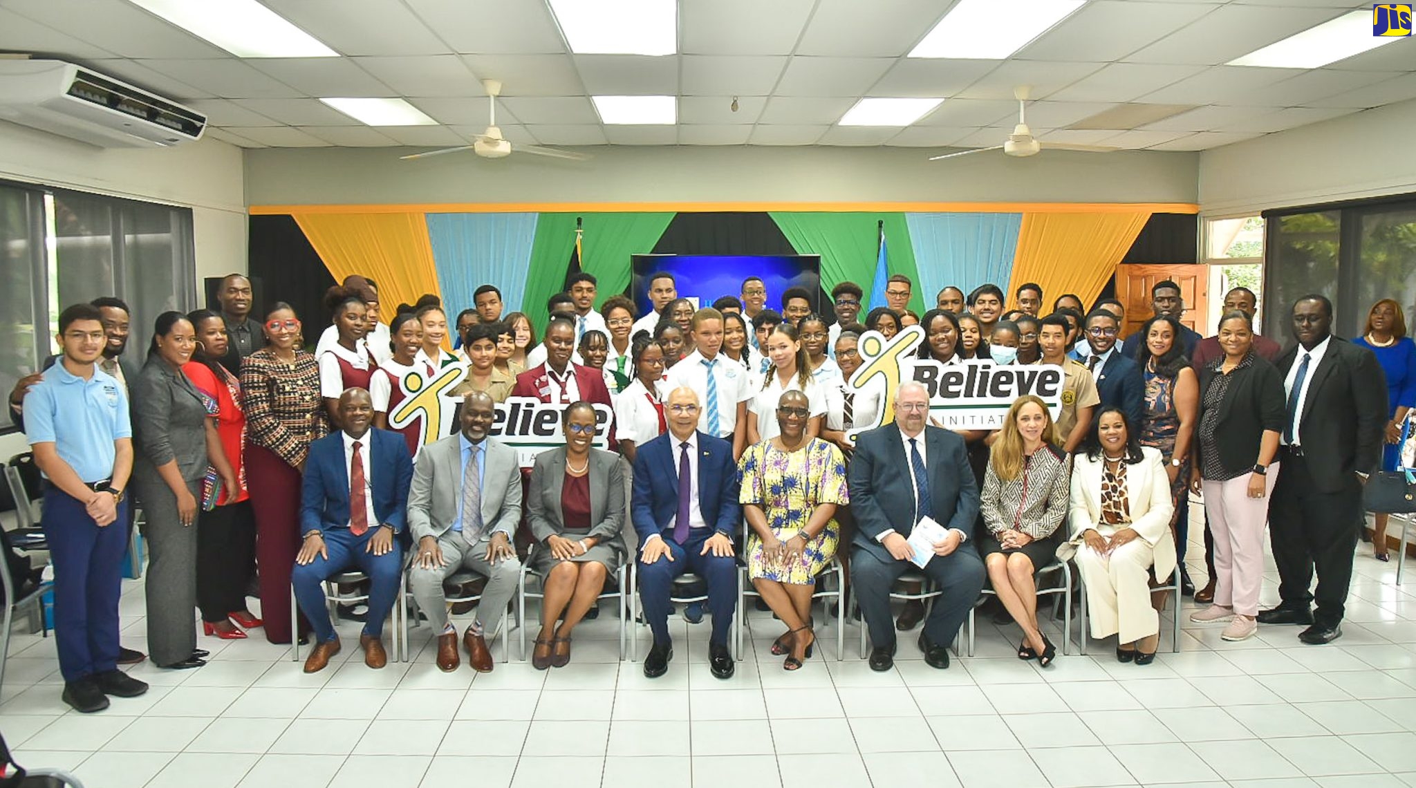 Governor-General, His Excellency the Most Hon. Sir Patrick Allen (seated fourth left), is surrounded by students and teachers from Hillel Academy and secondary schools across the island at the Model United Nations Inter-Club Summit held at Hillel Academy in St. Andrew on March 17.