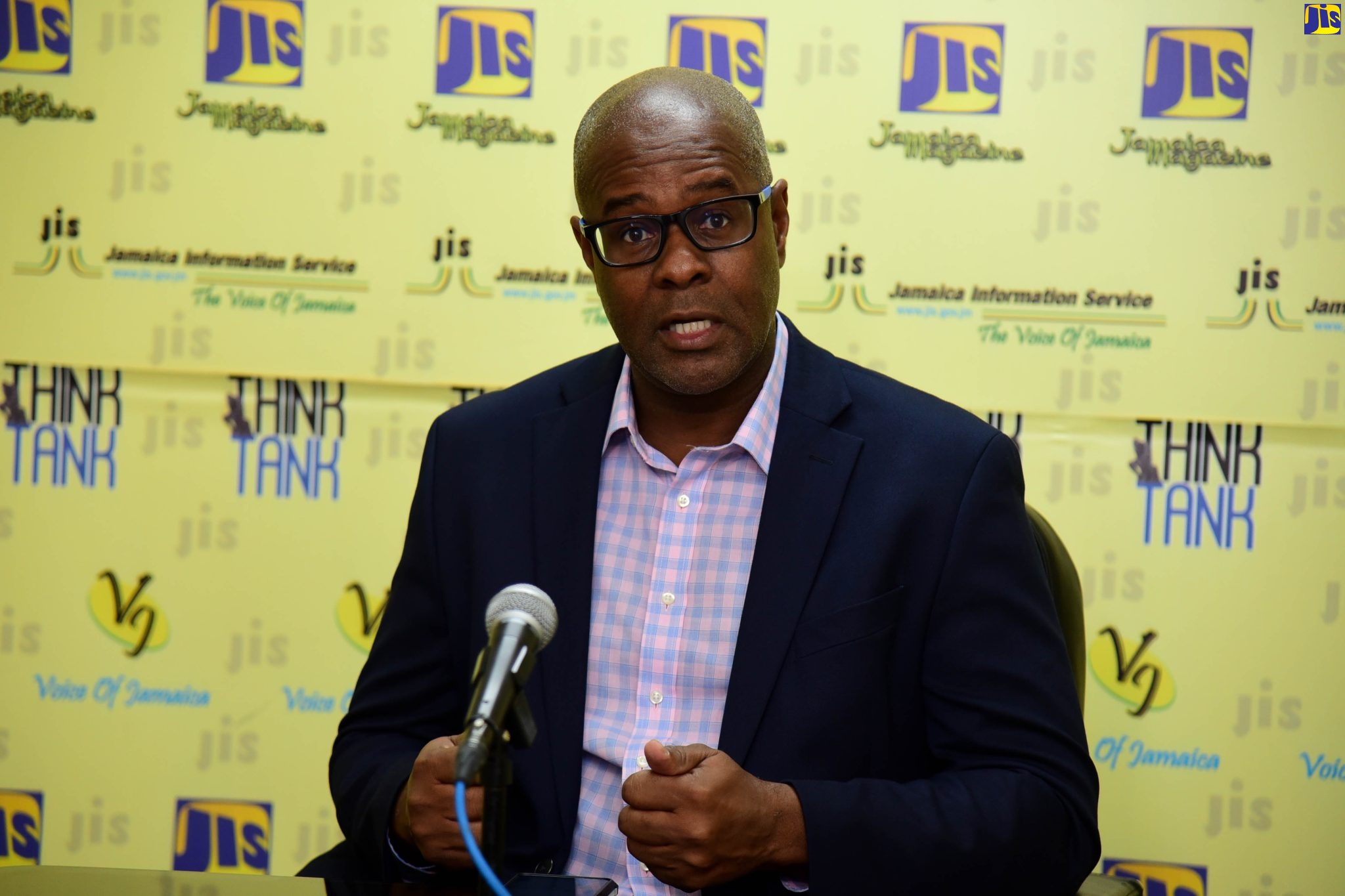 President, Incorporated Master Builders Association of Jamaica (IMAJ), Lenworth Kelly, during a JIS Think tank on April18, outlines the importance of conducting proper engineering analysis before the start of construction.