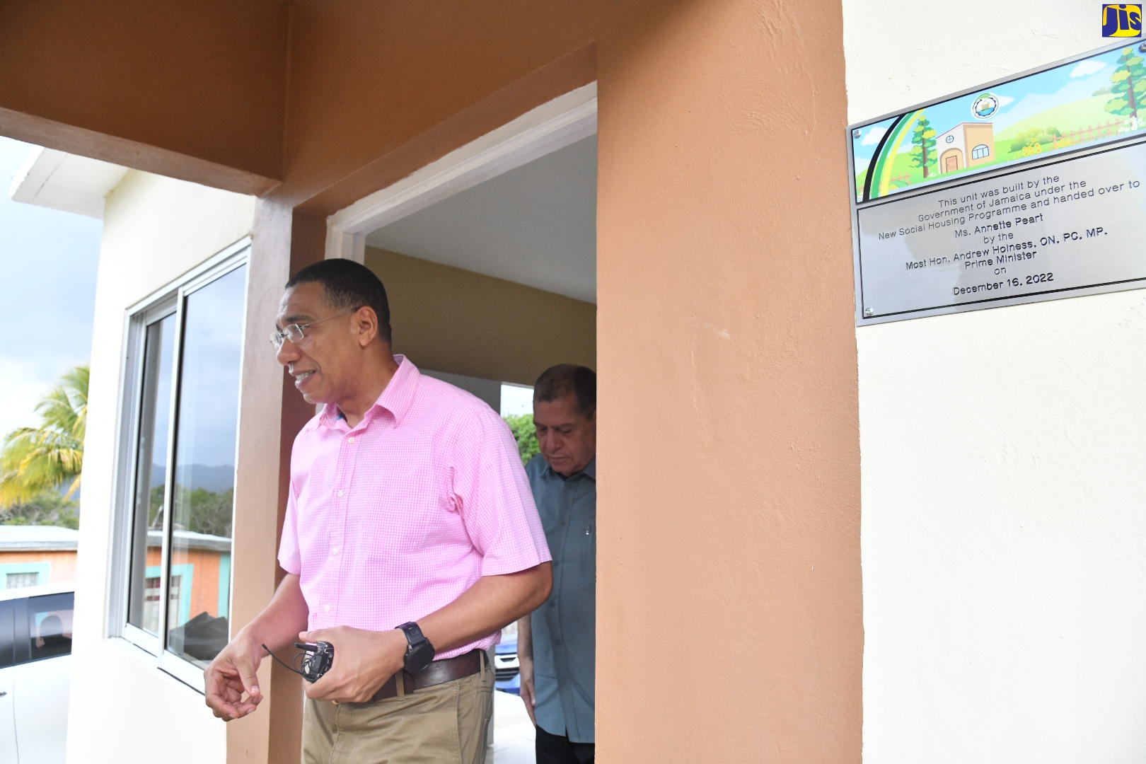 Prime Minister the Most Hon. Andrew Holness tours a two-bedroom unit handed over in Devon, Manchester, on April 14.