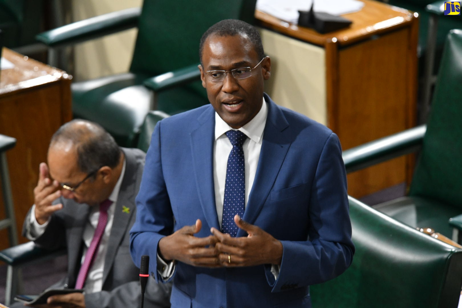 Minister of Finance and the Public Service, Dr. the Hon. Nigel Clarke, speaks in the House of Representatives on Wednesday (April 19).