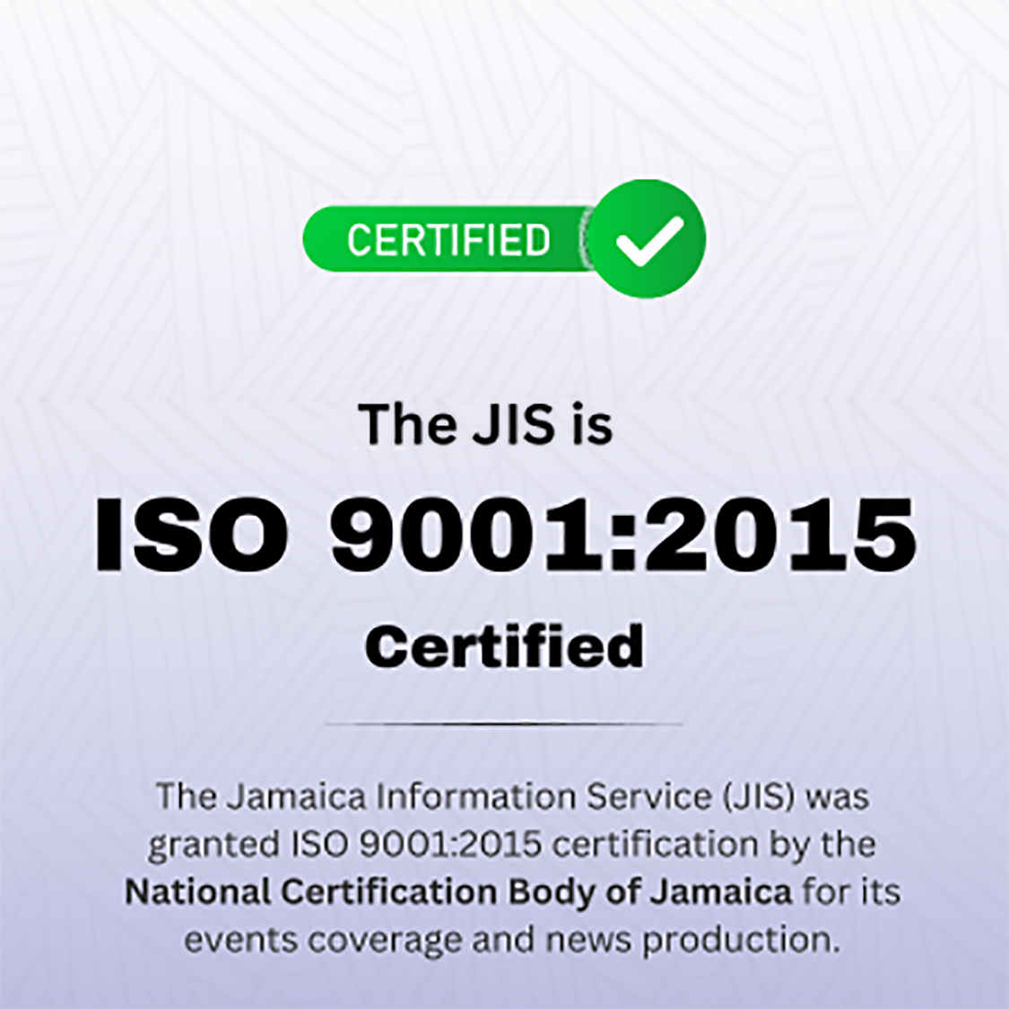  JIS ISO 9001 Certification 