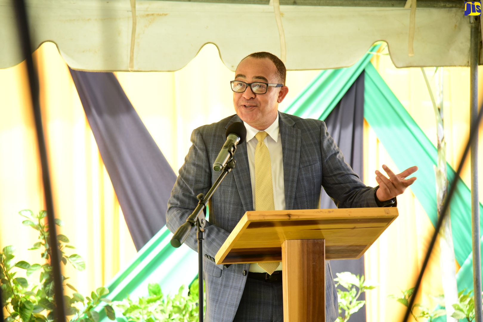 Minister of Health and Wellness, Dr. the Hon. Christopher Tufton, addressing the official opening of the 128-slice CT scan suite at the University Hospital of the West Indies in St. Andrew, on Tuesday (June 6).