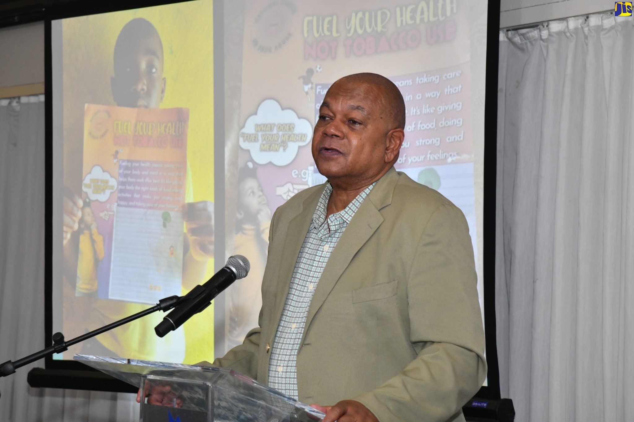 Executive Director of the National Council on Drug Abuse, Michael Tucker, addresses a World No Tobacco Day Youth Forum at The Jamaica Pegasus hotel on World No Tobacco Day, Wednesday, May 31.